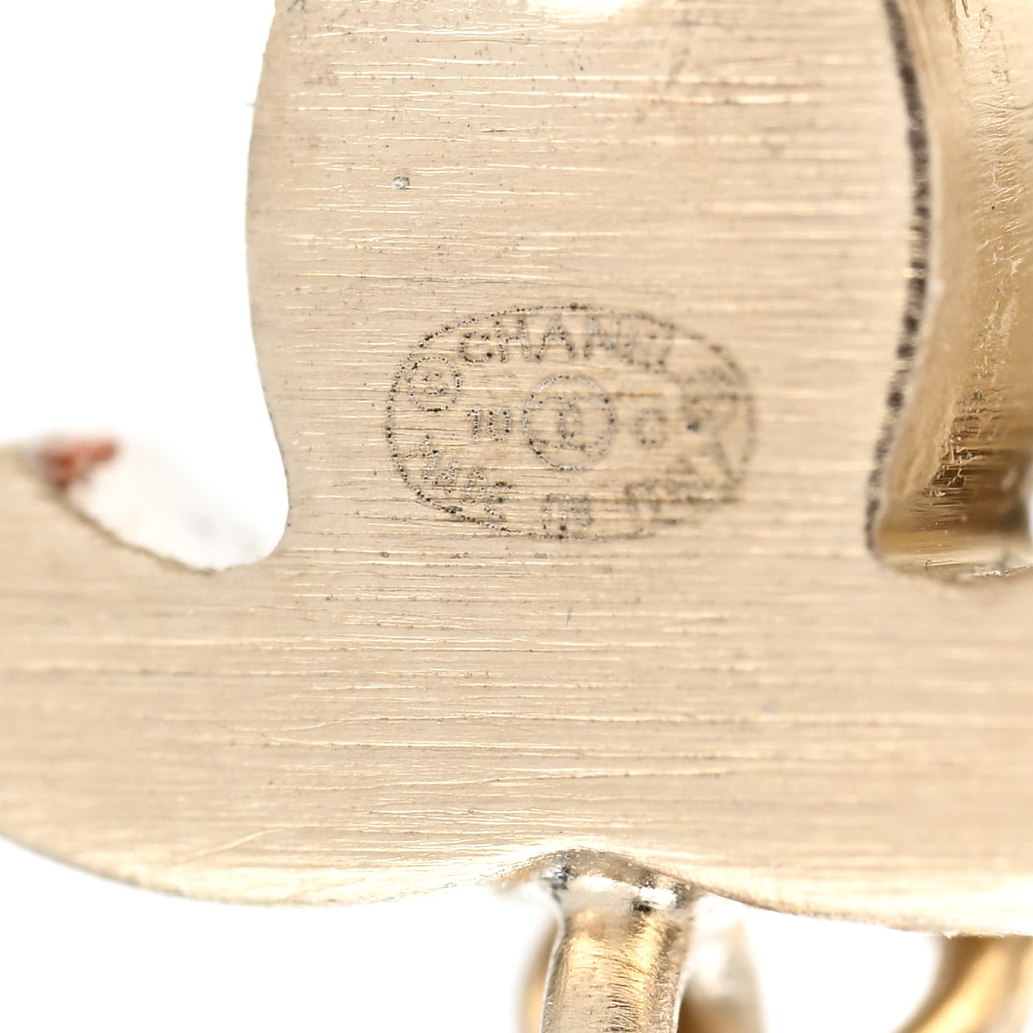 Pearl Enamel CC Drop Earrings Black Gold