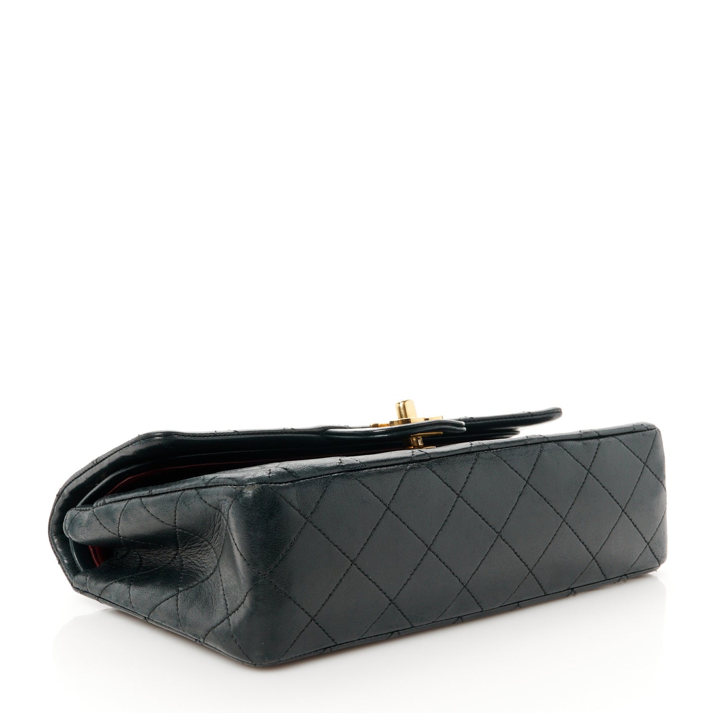 Lambskin Quilted Small Double Flap Black