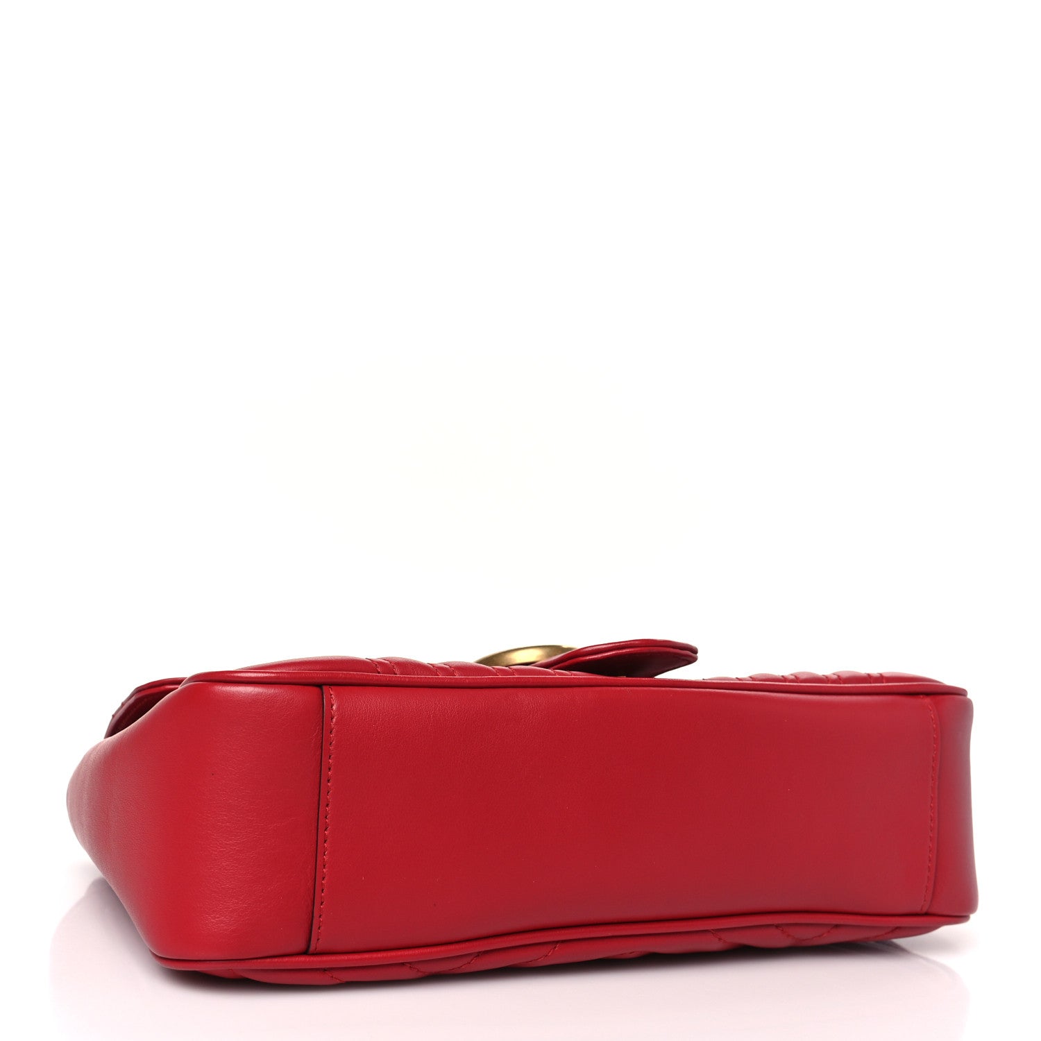 Gucci Calfskin Matelasse Small GG Marmont Shoulder Bag Hibiscus Red 4 of 9