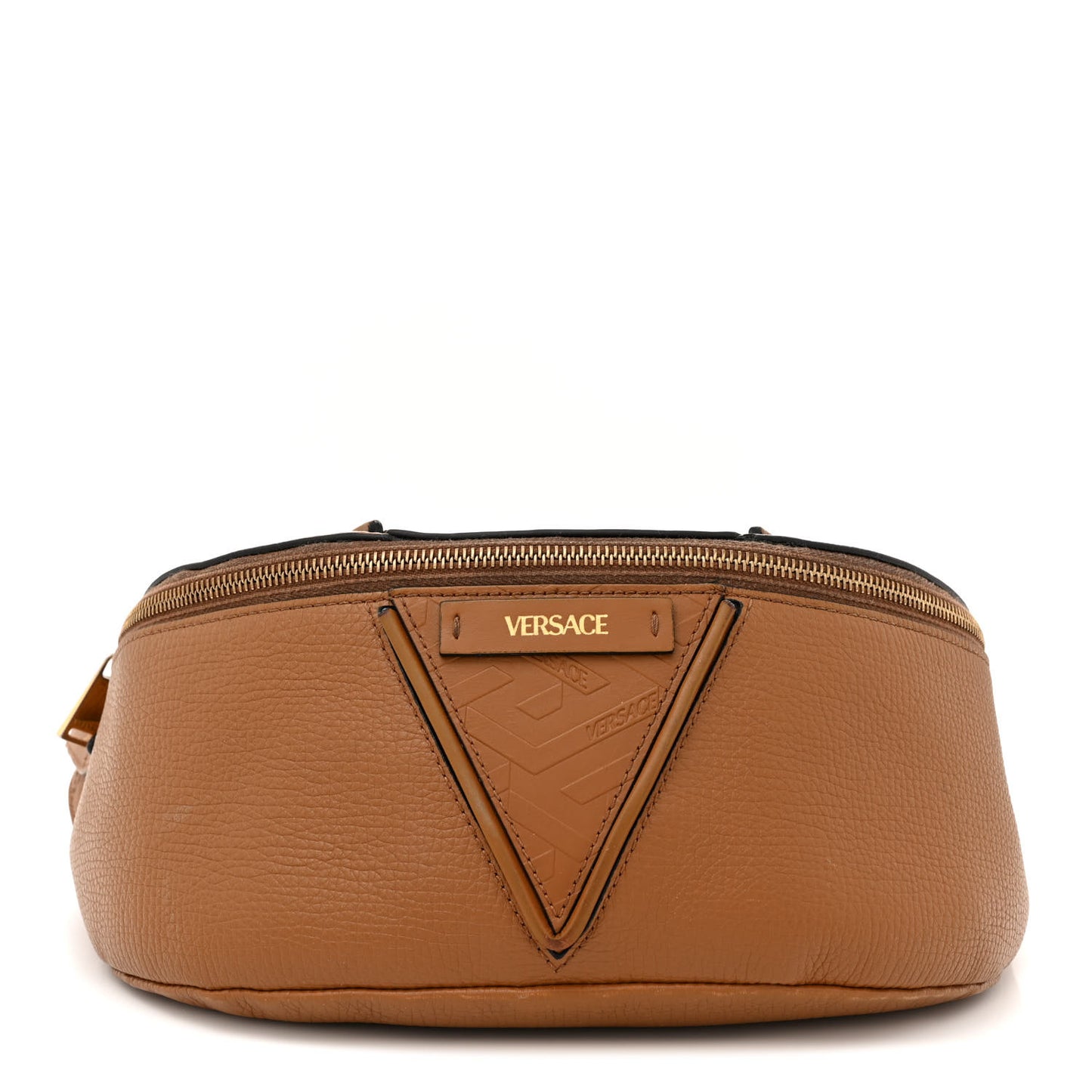 Grained Calfskin Greca Belt Bag Brown