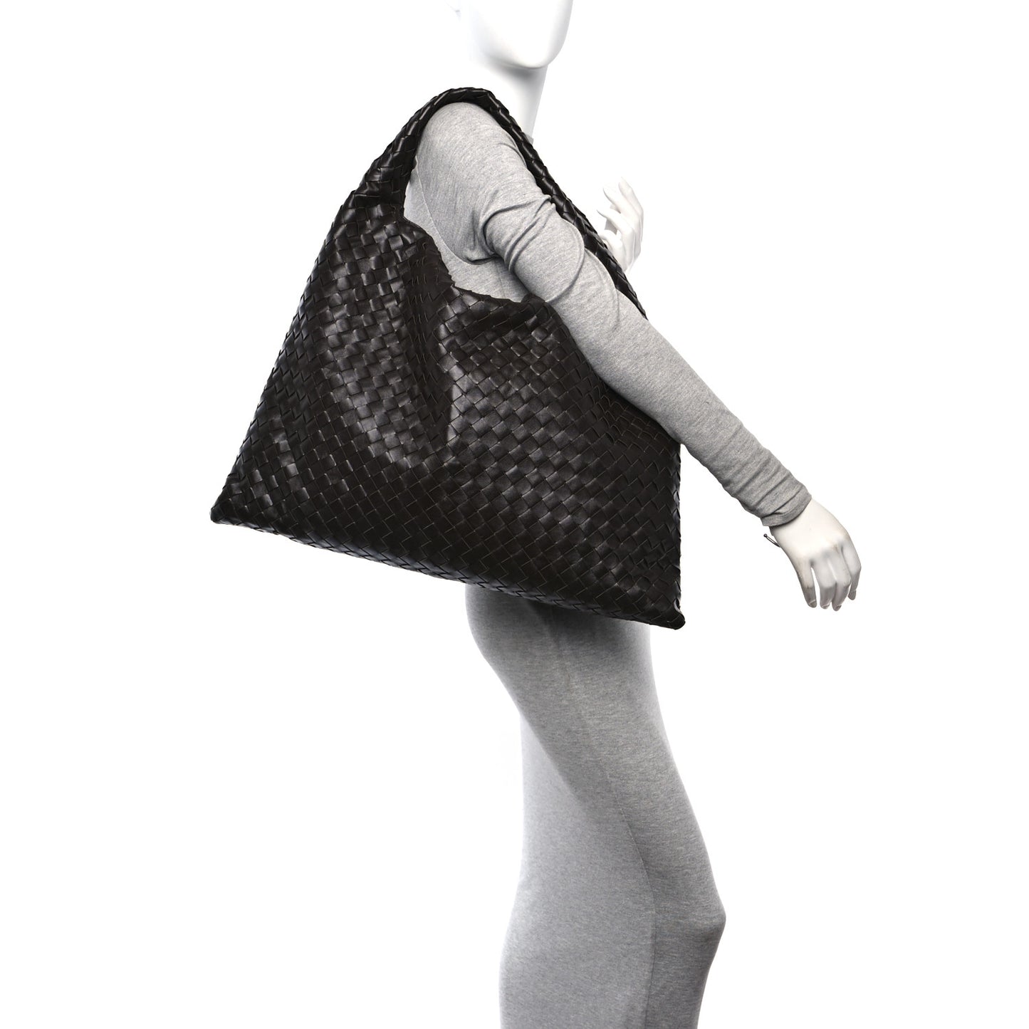 Calfskin Intrecciato Large Hop Ebano