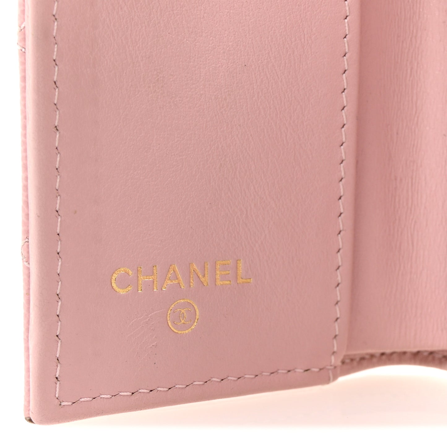 Caviar Quilted Studded CC Double Flap Wallet Light Pink