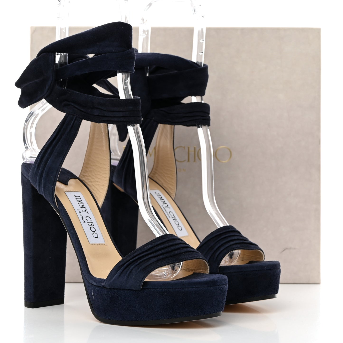 Soft Suede Kaytrin 120 Platform Sandals 38 Navy