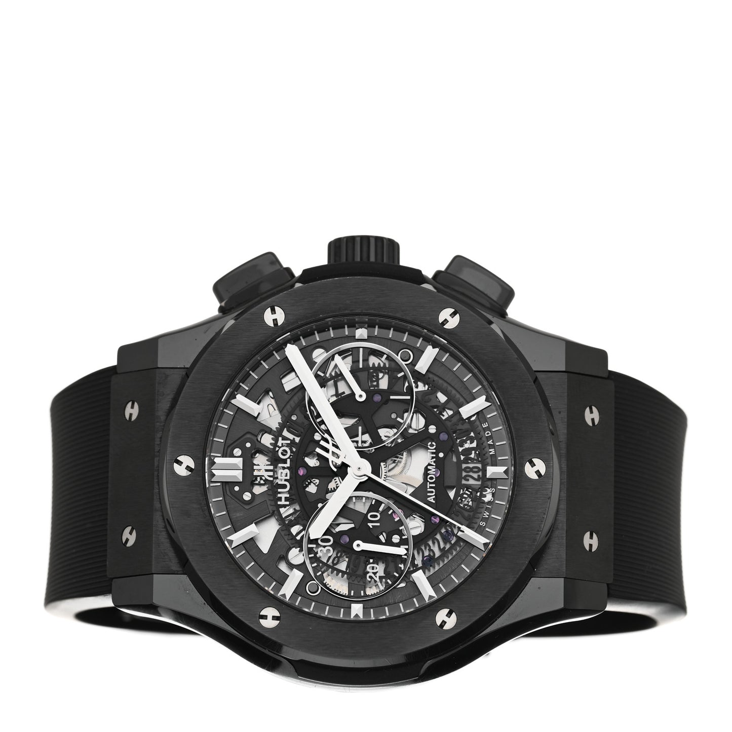 Ceramic Rubber 45mm Classic Fusion Aerofusion Chronograph Automatic Watch Black 525.CM.0170.RX