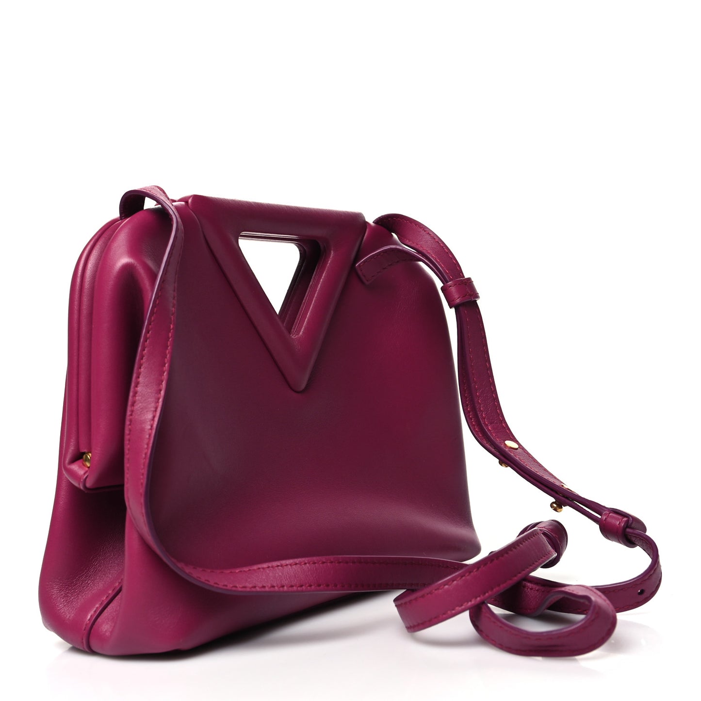 Calfskin Small The Point Triangle Bag Cinnabar