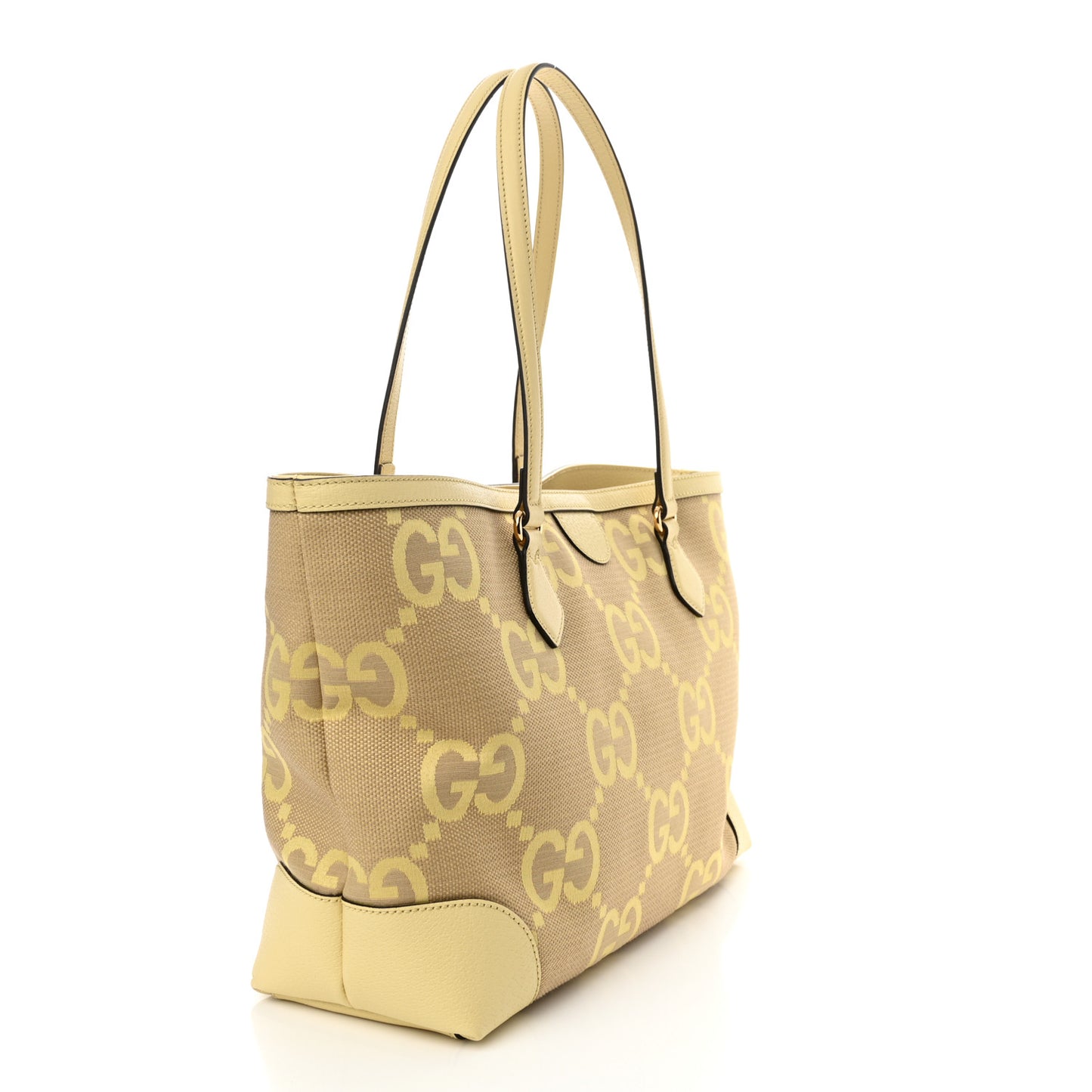 Monogram Jumbo GG Textured Dollar Calfskin Medium Ophidia Shopping Tote Yellow