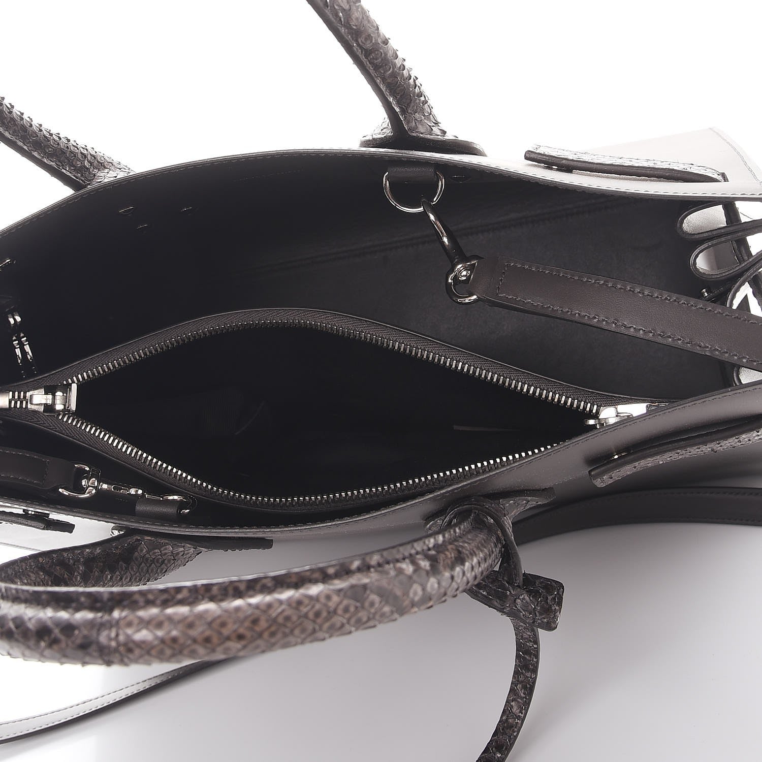 Saint Laurent Calfskin Python Small Sac De Jour Coal 5 of 10