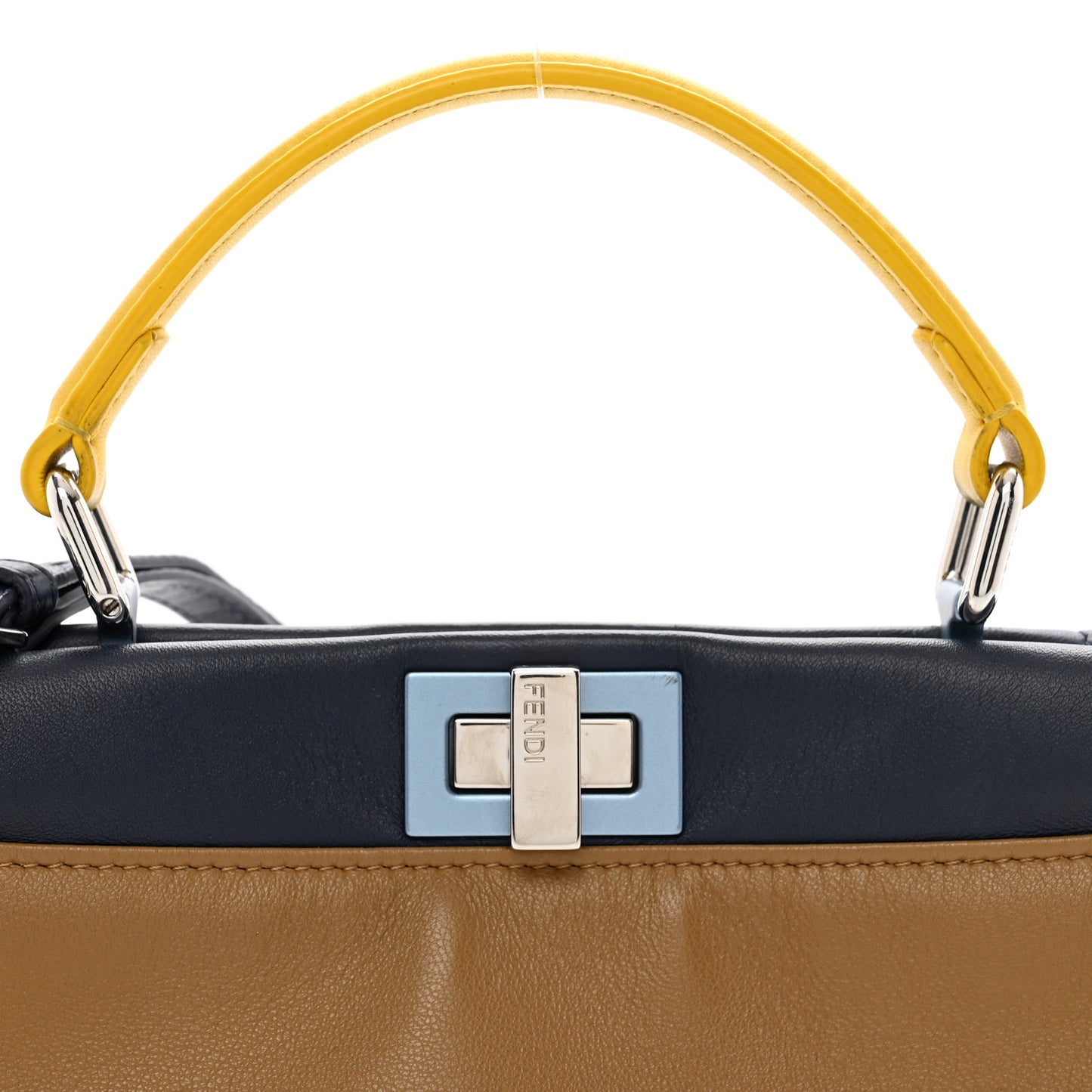 Nappa Mini Peekaboo Iconic Satchel Beige Blueberry Limone