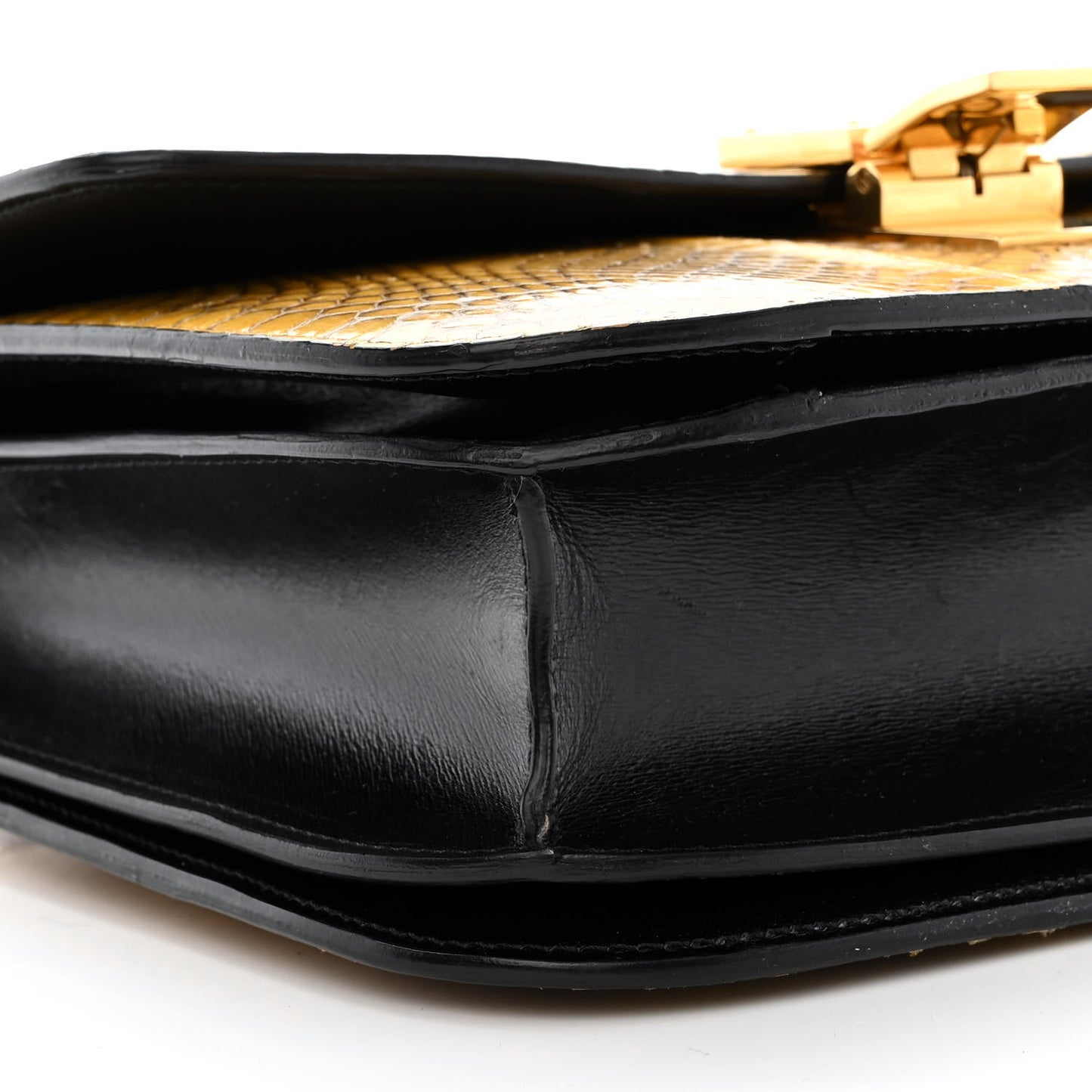 Cobra Calfskin Medium Classic Box Flap Bag Yellow