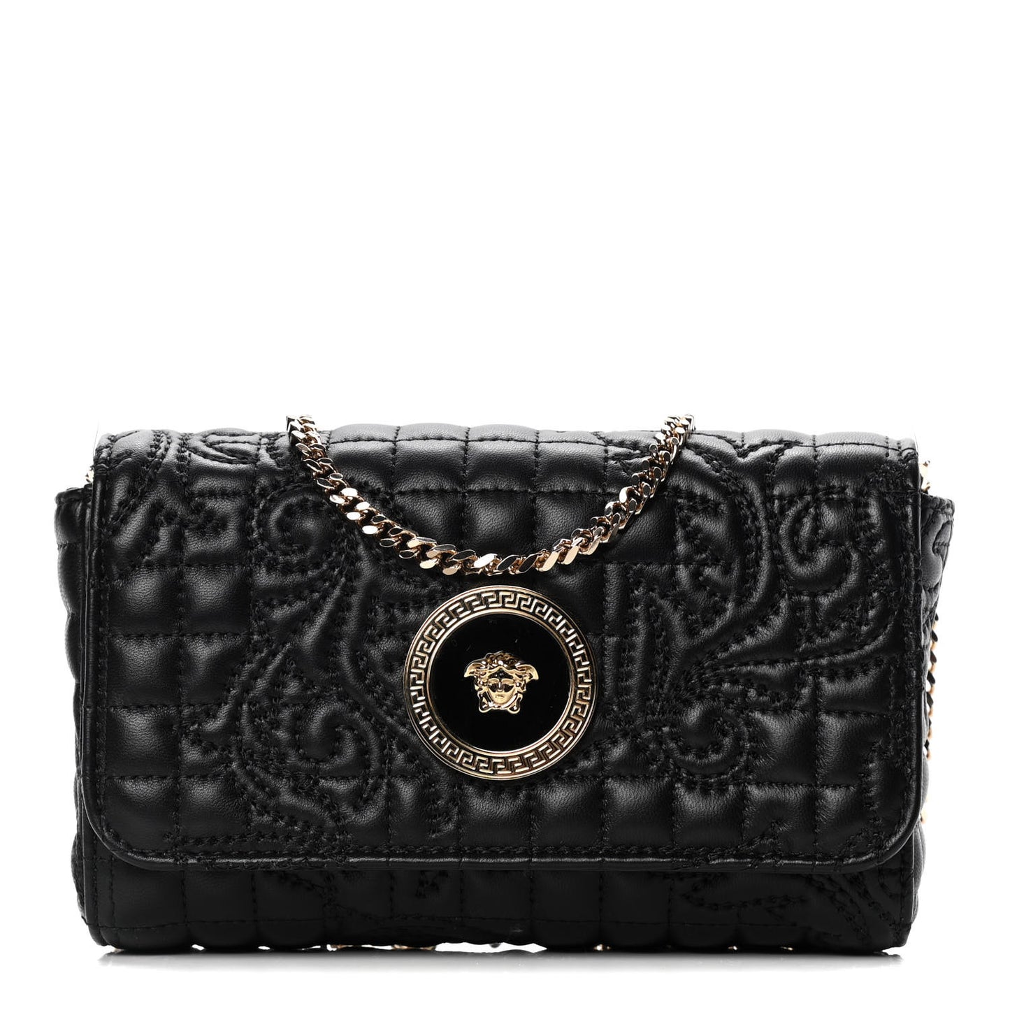 Nappa Barocco Quilted Vanitas Crossbody Black