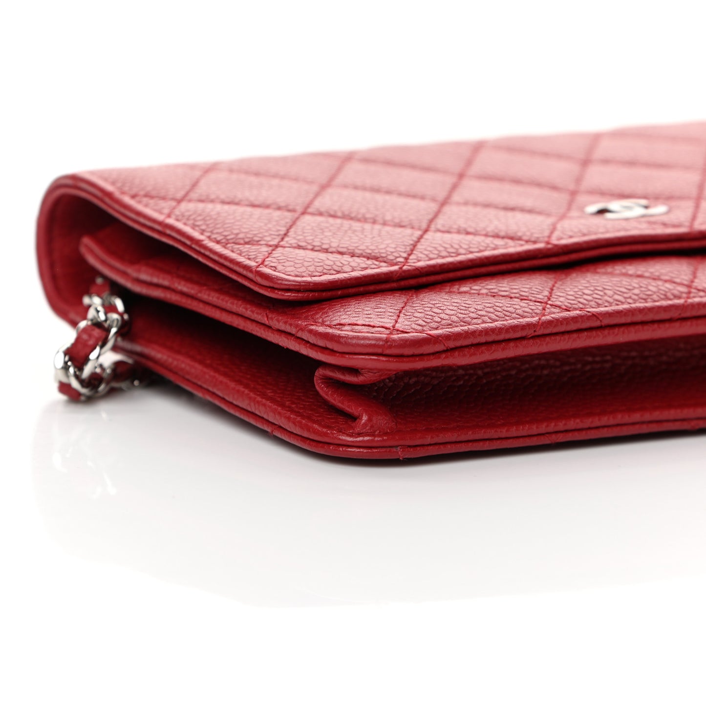 Caviar Quilted Wallet On Chain WOC Red