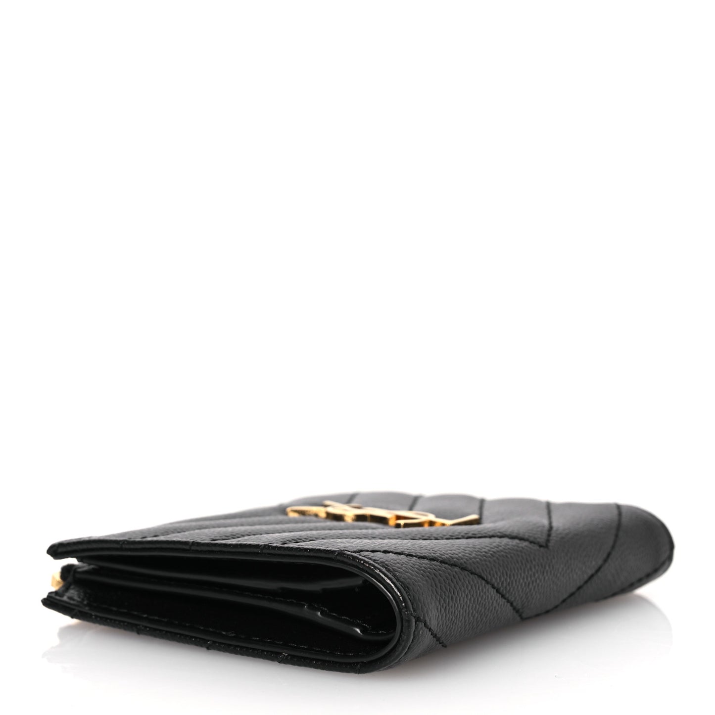 Grain De Poudre Matelasse Chevron Monogram Zipped Card Case Black