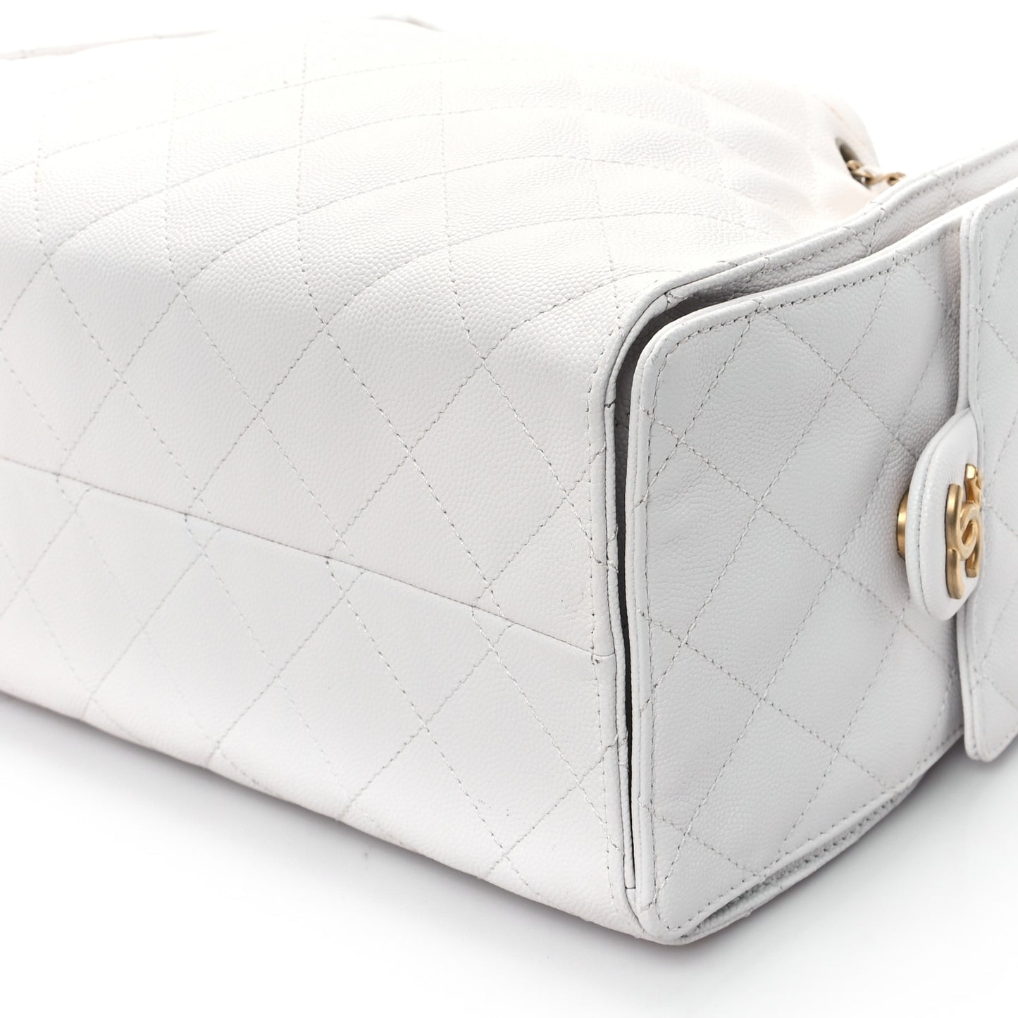 Caviar Quilted Small Chanel 25 Handbag White