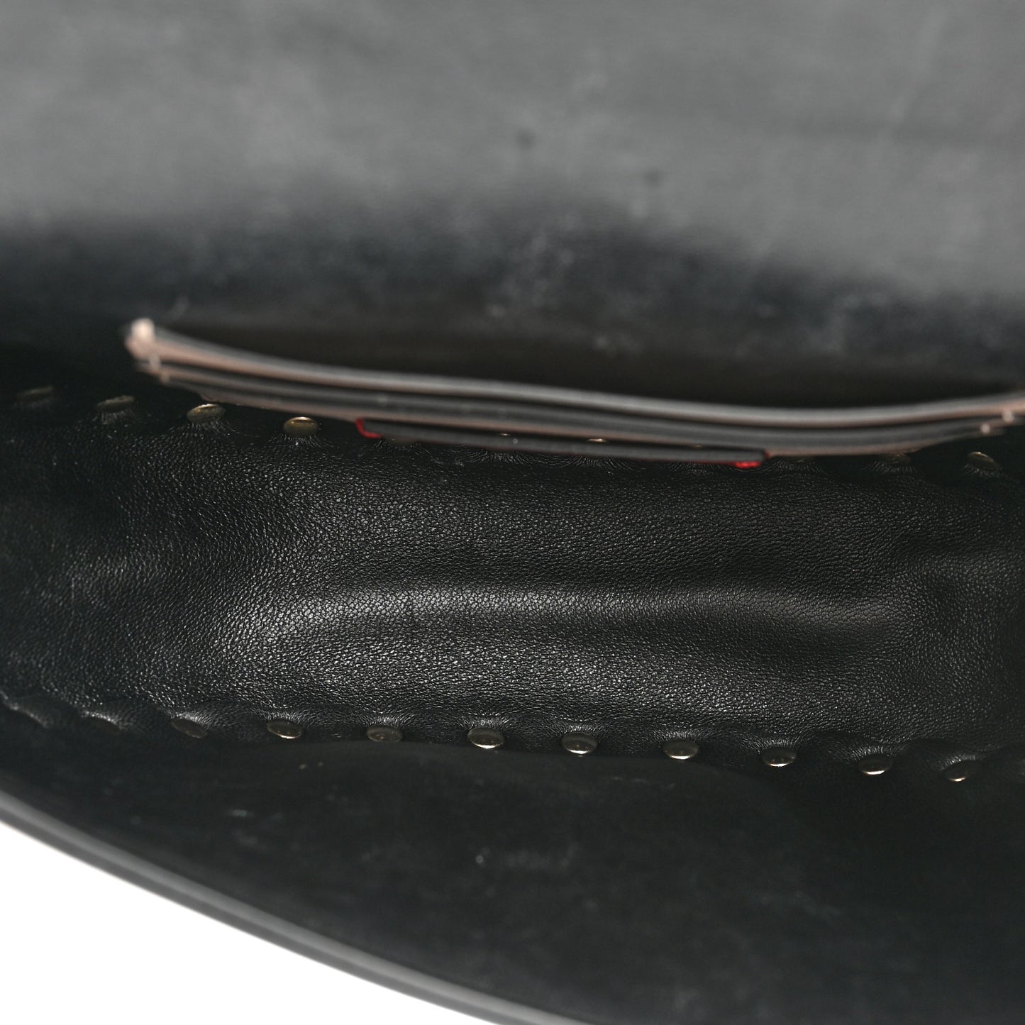 Vitello Rockstud Flip Lock Flap Saddle Crossbody Bag Poudre