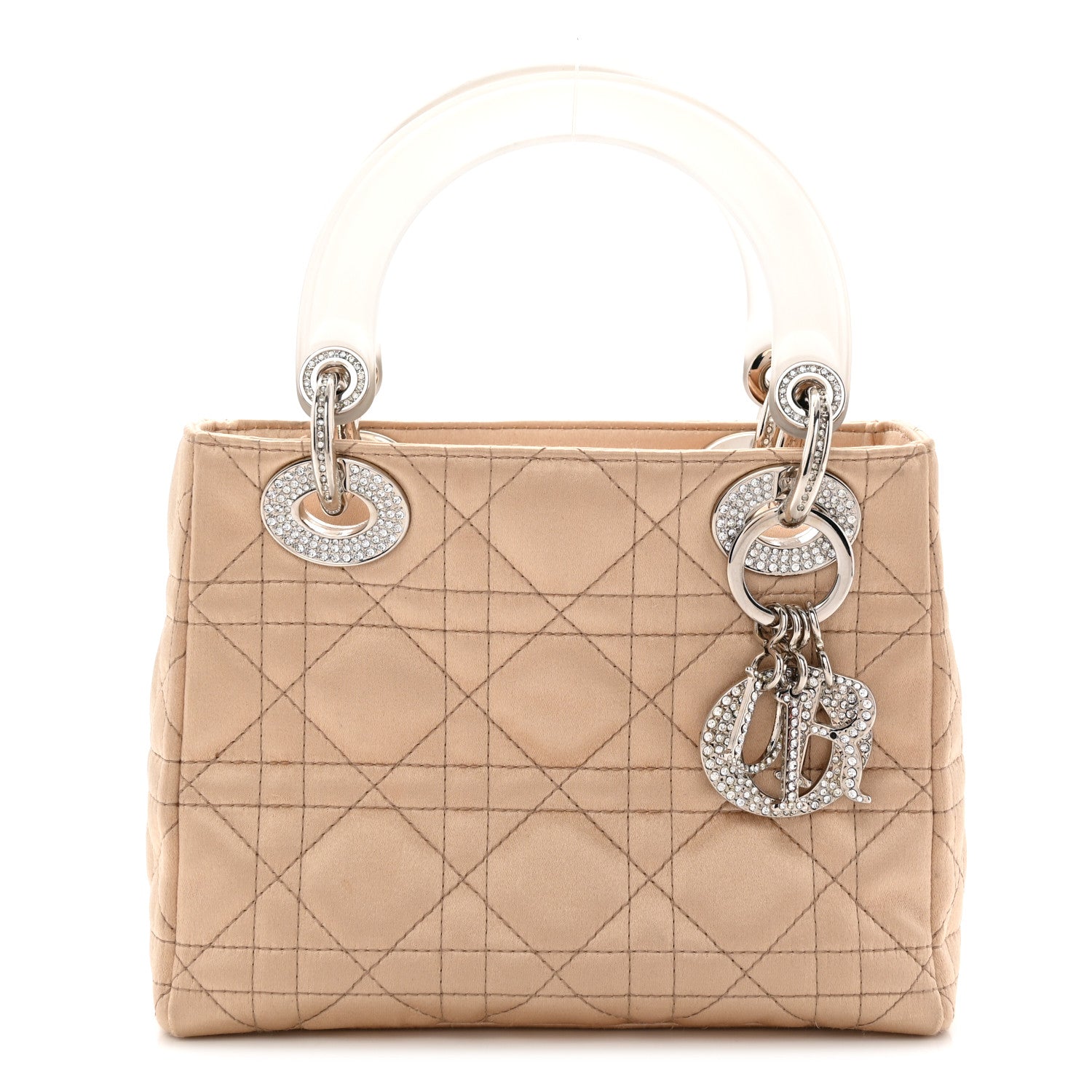 Christian Dior Satin Swarovski Crystal Acrylic PVC Cannage Mini