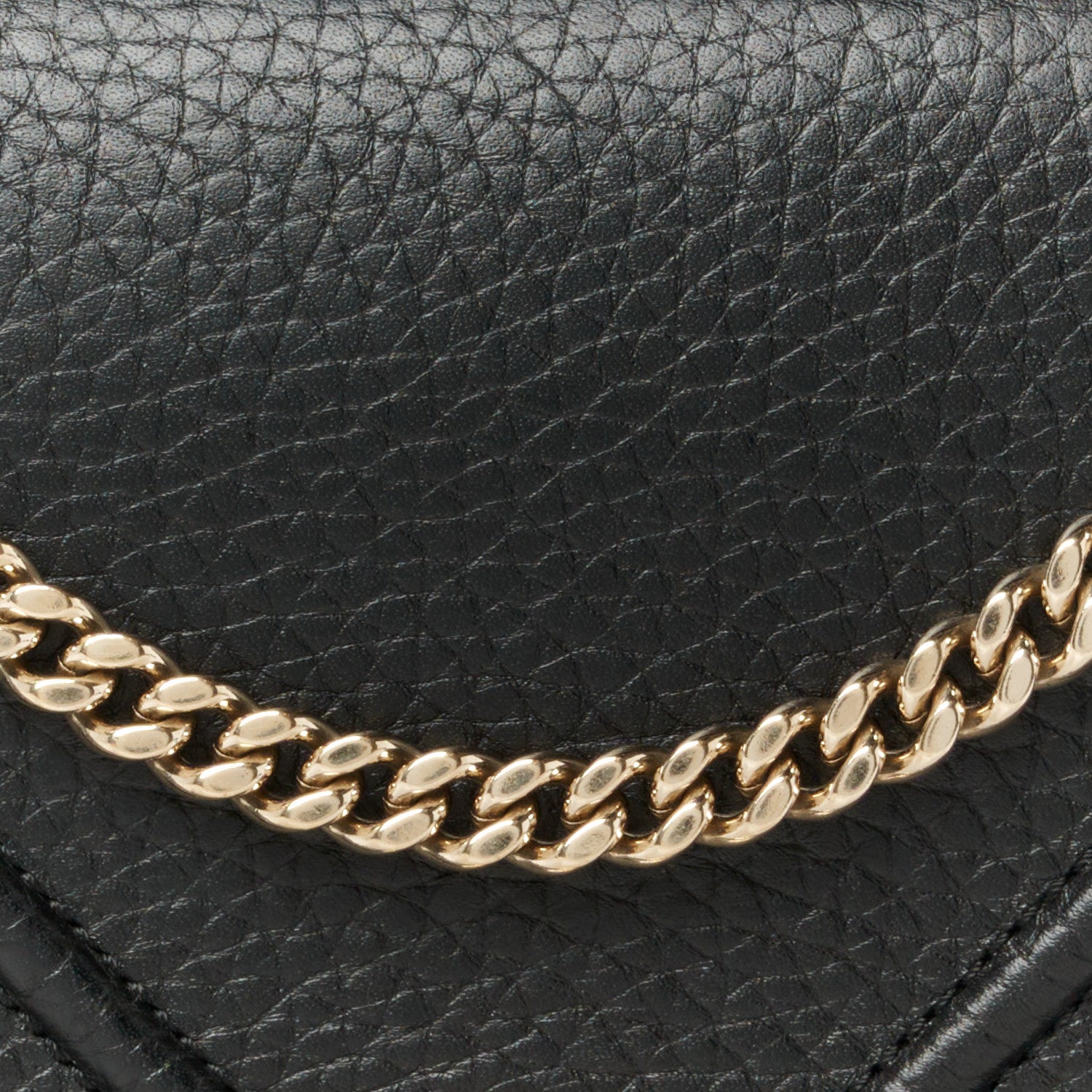 Christian Dior Grained Calfskin Diorama Wallet on Chain Pouch Black 8 of 10