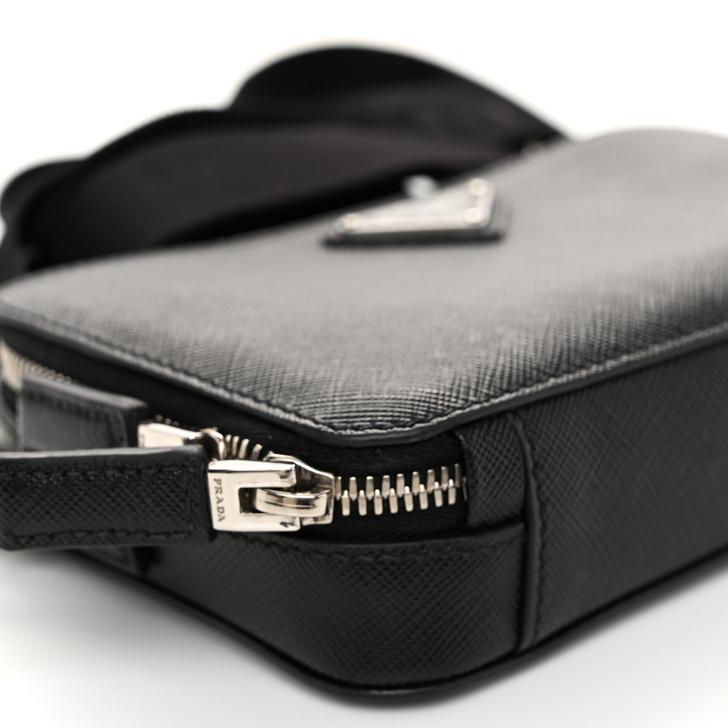 Prada Saffiano Travel Small Brique Crossbody Bag Black 9 of 12