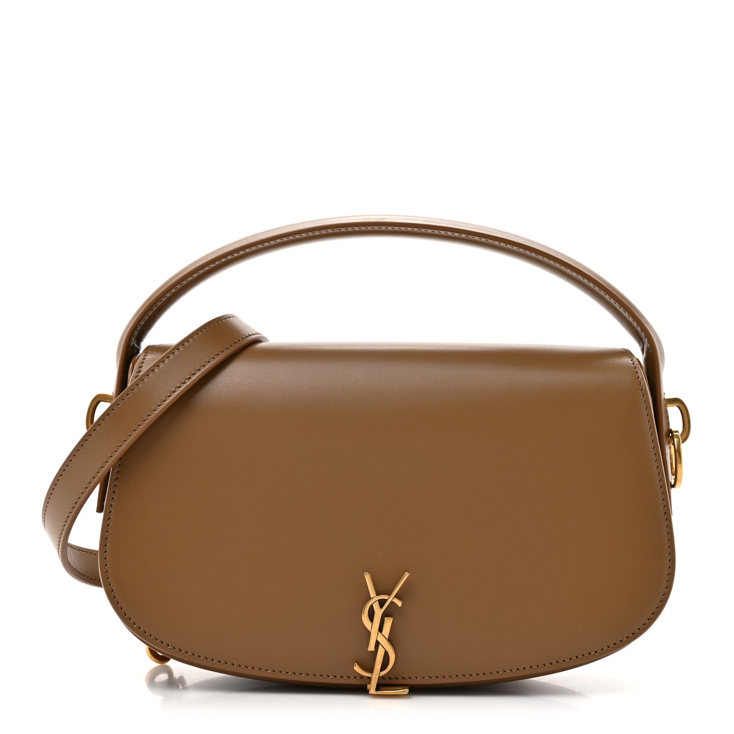Saint Laurent Box Calfskin Voltaire Top Handle Crossbody Bag Dark