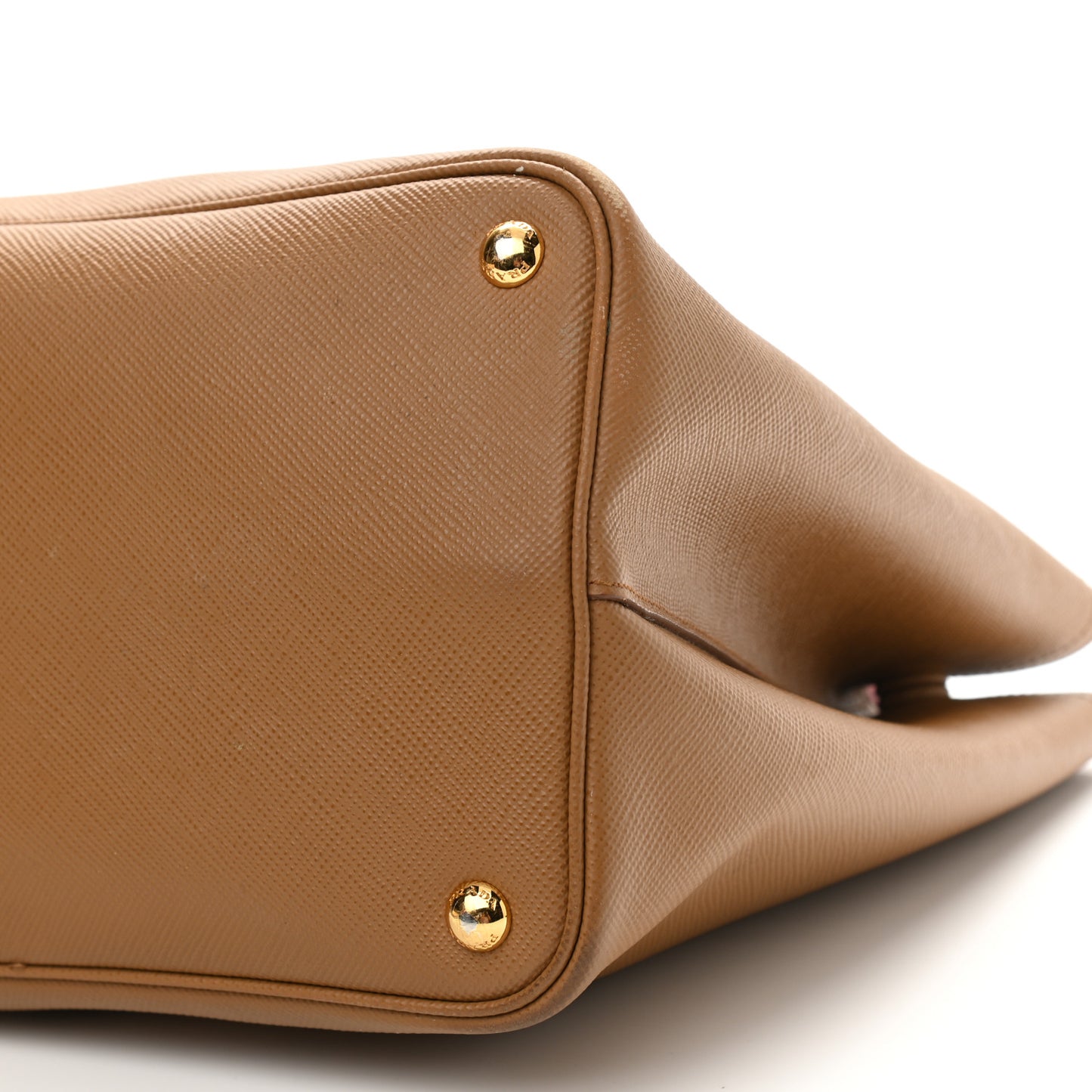 Saffiano Cuir Large Double Bag Caramel Fuoco
