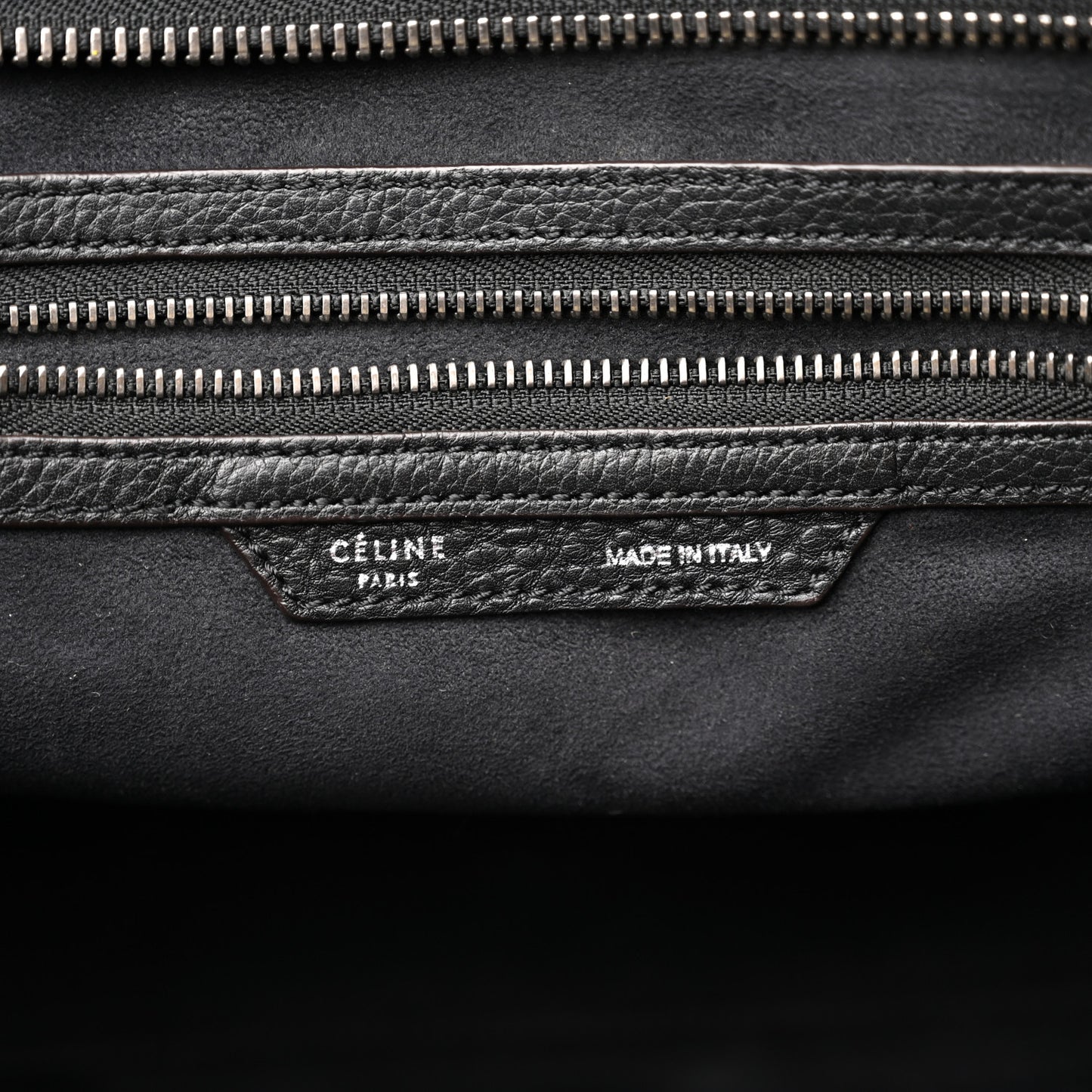 Drummed Calfskin Mini Luggage Black