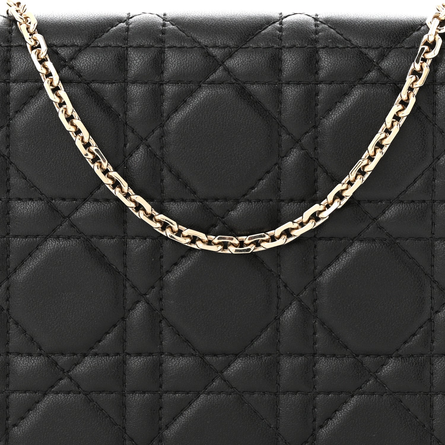 Christian Dior Lambskin Cannage Lady Dior Pouch Black 9 of 12
