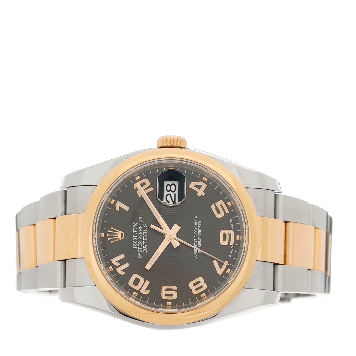 Stainless Steel 18K Everose Gold 36mm Oyster Perpetual Datejust Watch Concentric Black 116201