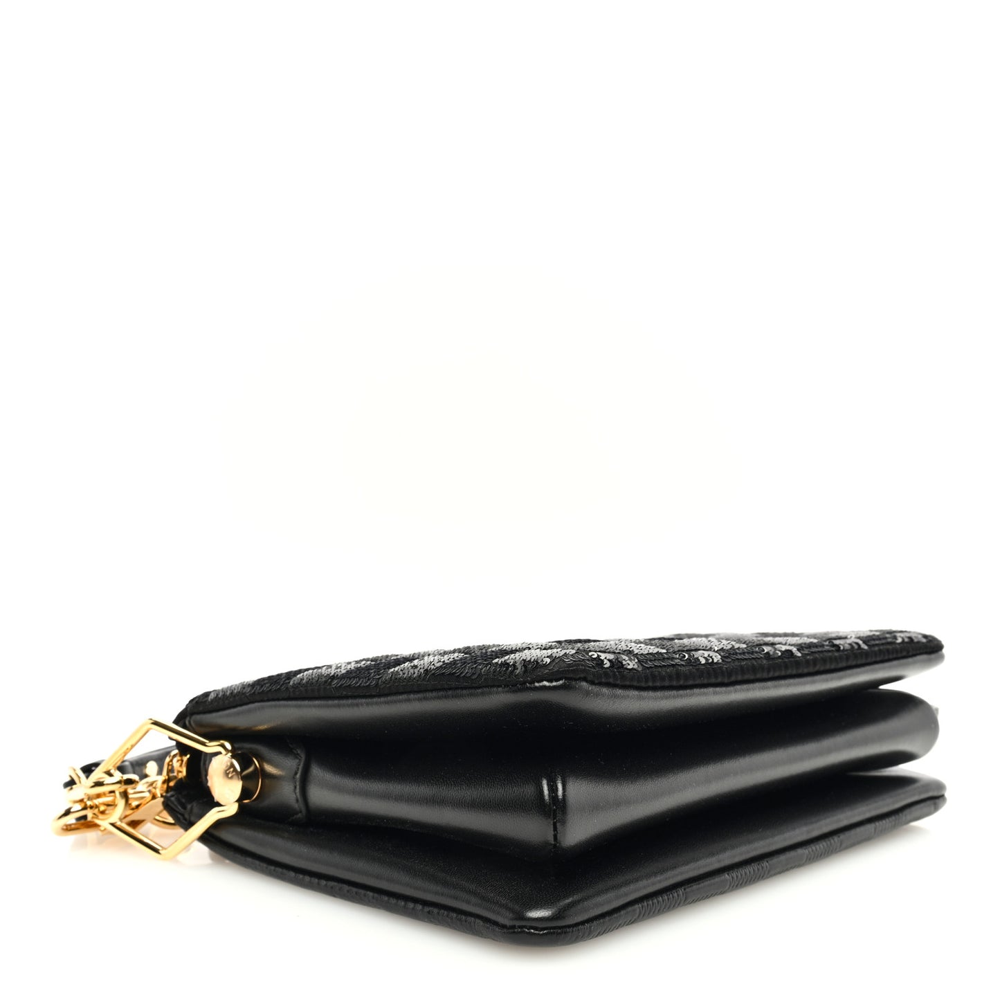Satin Sequin Embroidered Damier Coussin BB Black