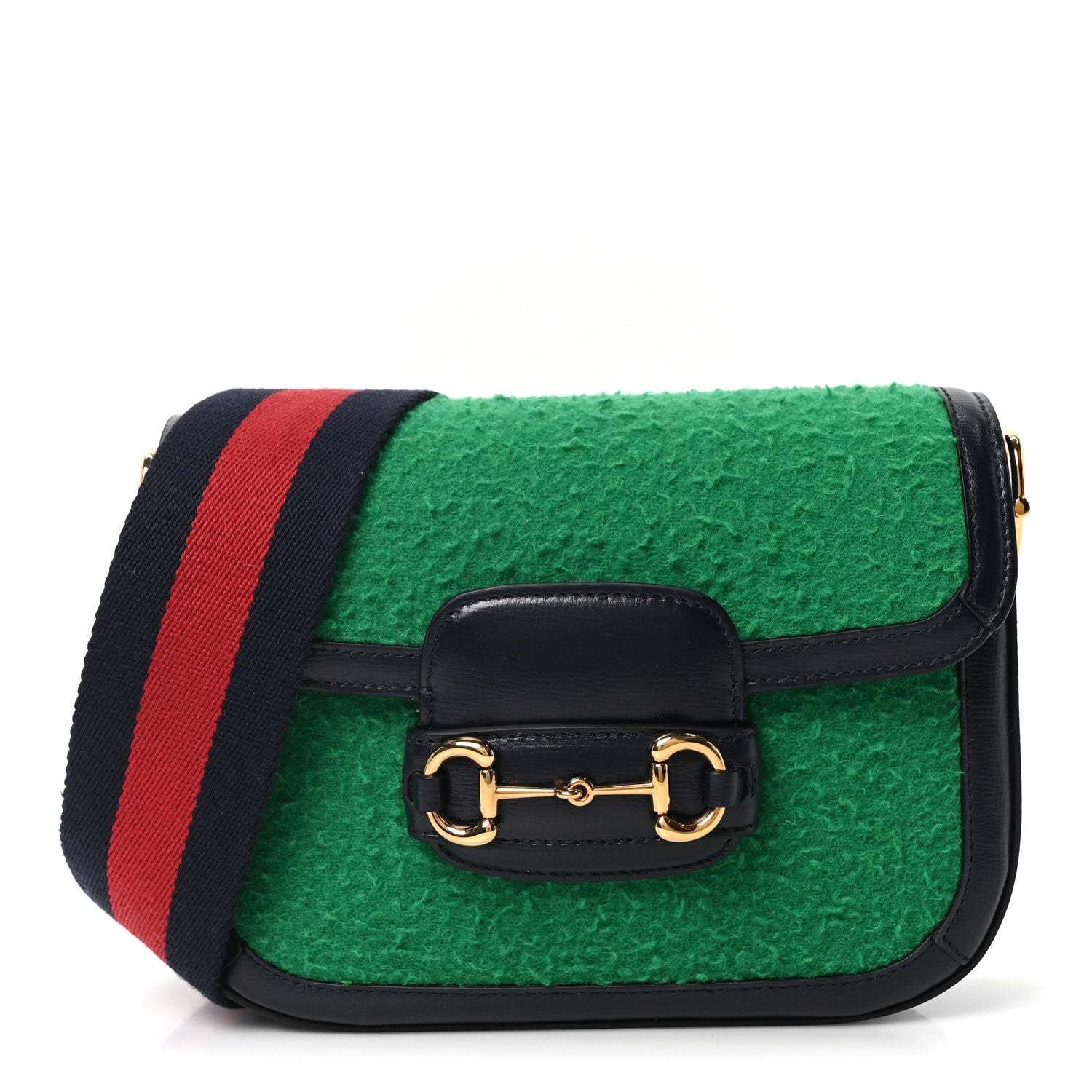 Gucci Casy Wool Azalea Calfskin Mini Horsebit 1955 Shoulder Bag