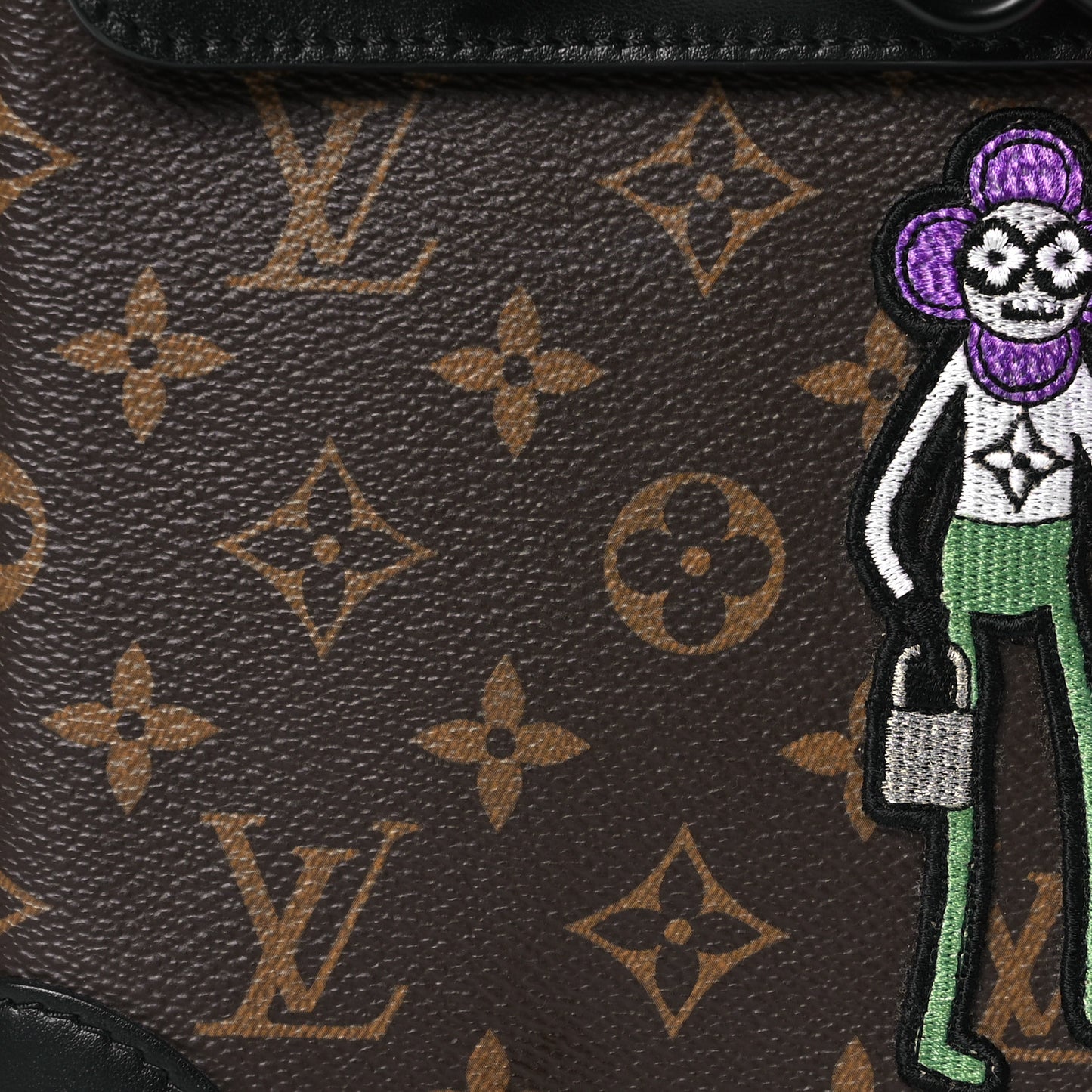Monogram Embroidered Cartoon LV Friends Steamer XS Black