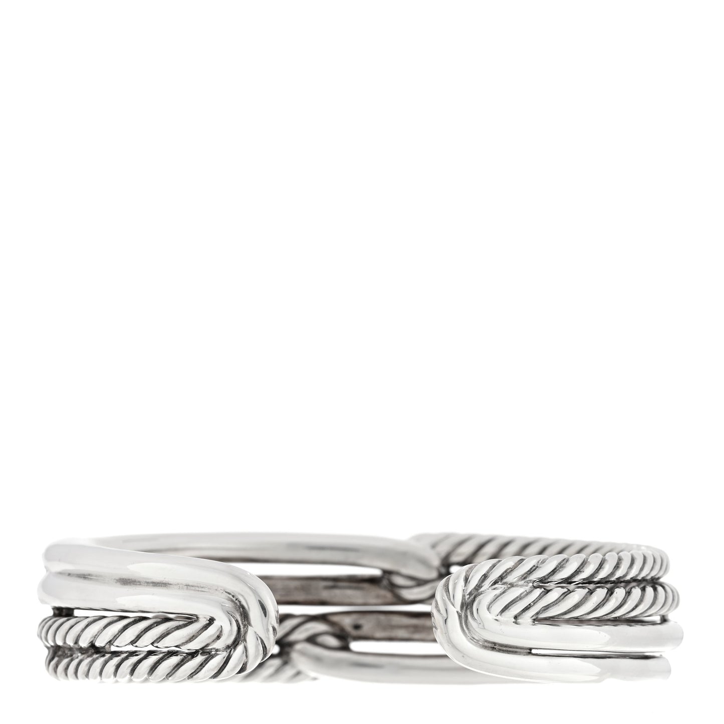 Sterling Silver Diamond Double Loop Labyrinth Bracelet