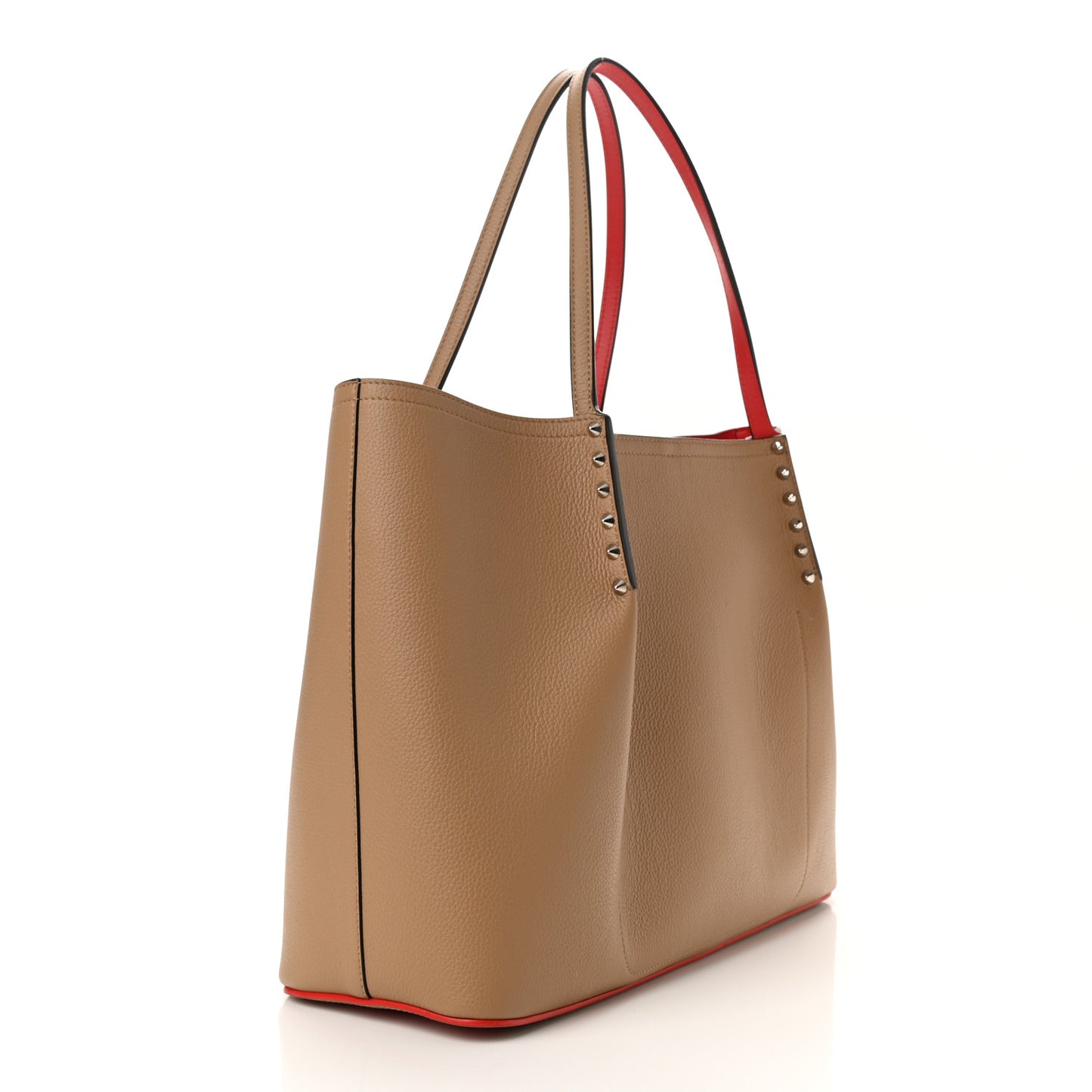 Calfskin Large Cabarock Spikes Tote Nude