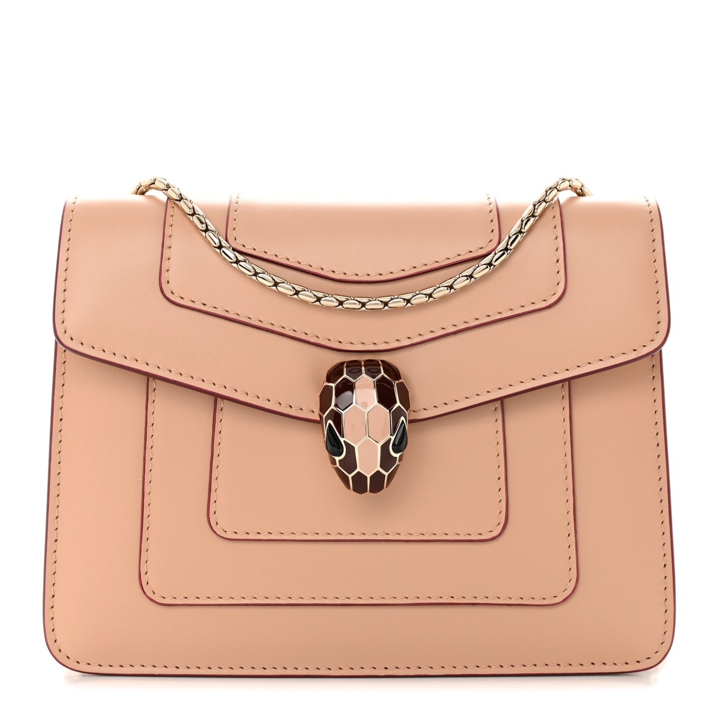 Calfskin Serpenti Forever Crossbody Bag Beige