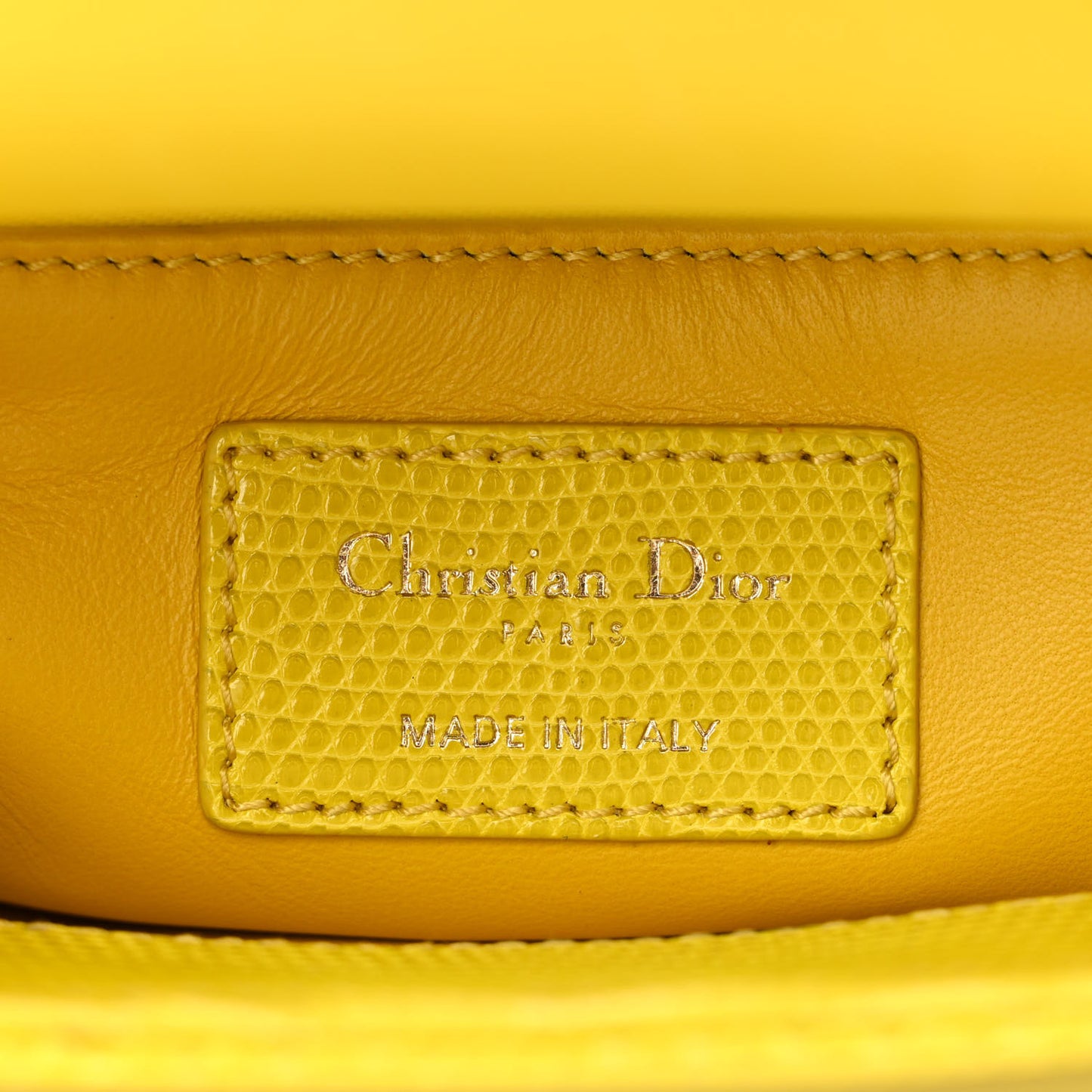 Lizard Mini Lady Dior Yellow