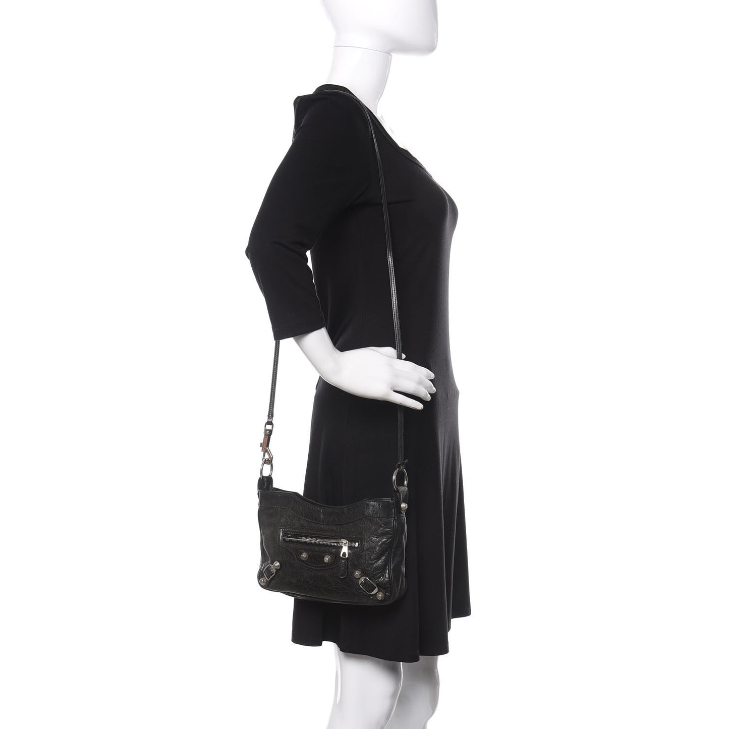 Agneau Giant 12 Silver Hardware Hip Black
