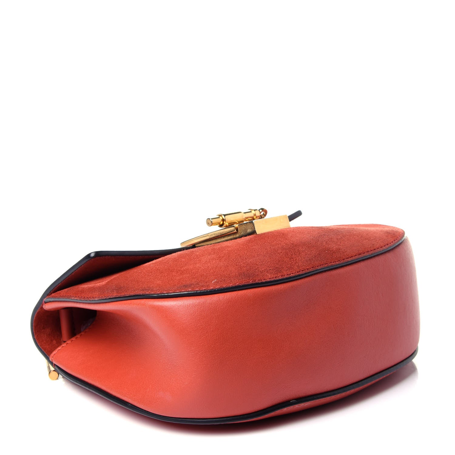 Chloe Lambskin Suede Calfskin Mini Drew Shoulder Bag Poppy 4 of 13