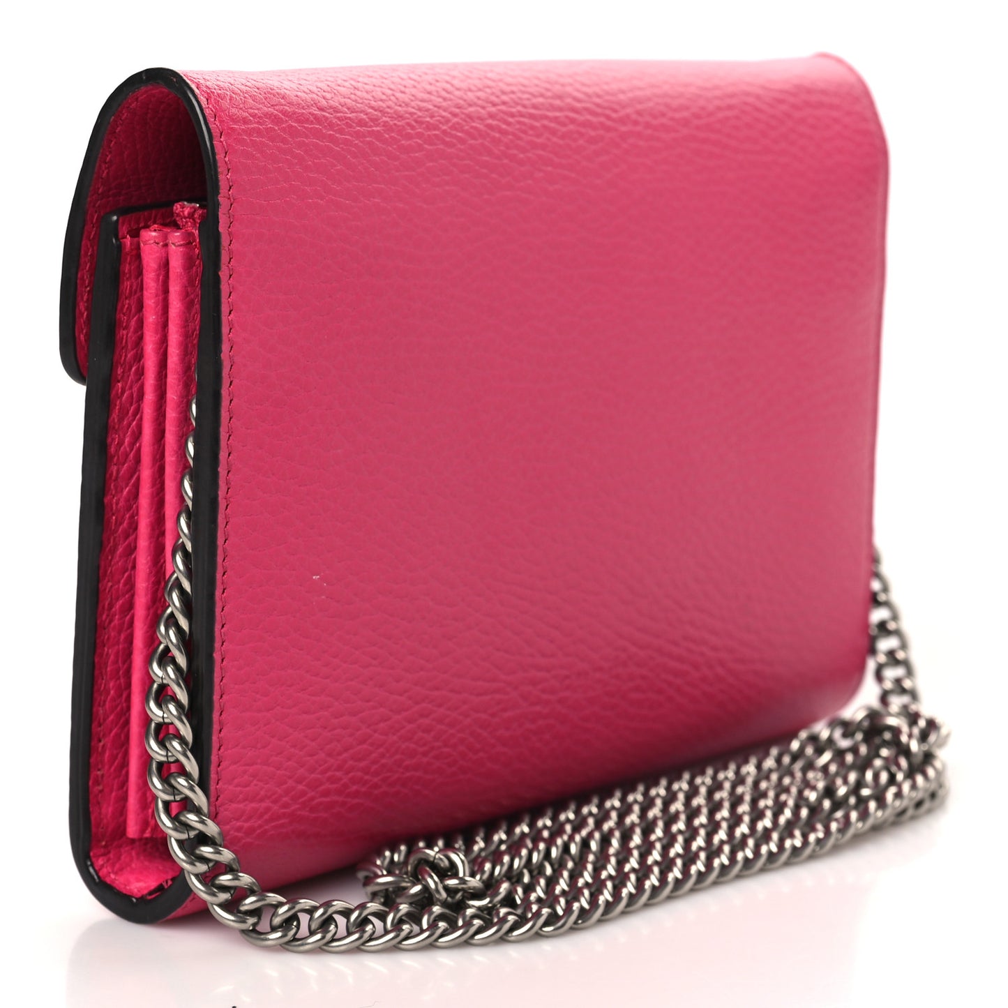 Dollar Calfskin Crystal Mini Dionysus Chain Wallet Box Pink