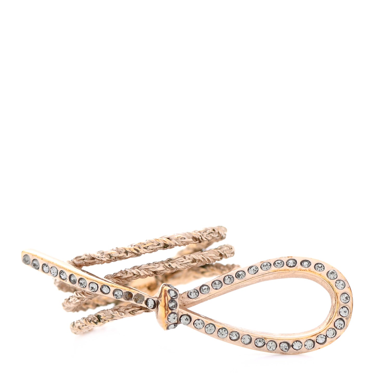 Metal Crystal Ring M Gold