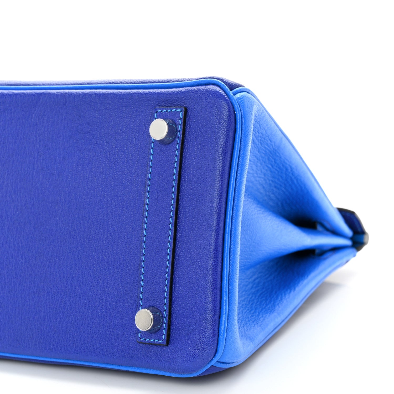 Hermes Chevre Mysore Horseshoe Birkin 25 Bleu Electrique Bleu Izmir 10 of 11