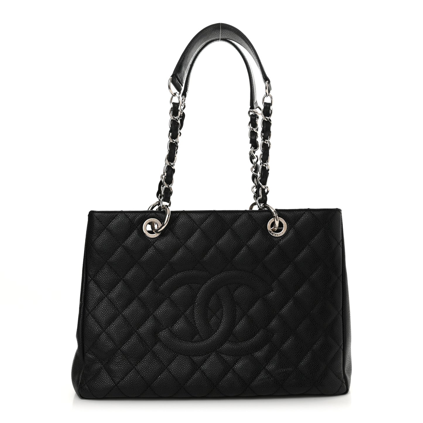 Caviar Quilted Grand Shopping Tote GST Black