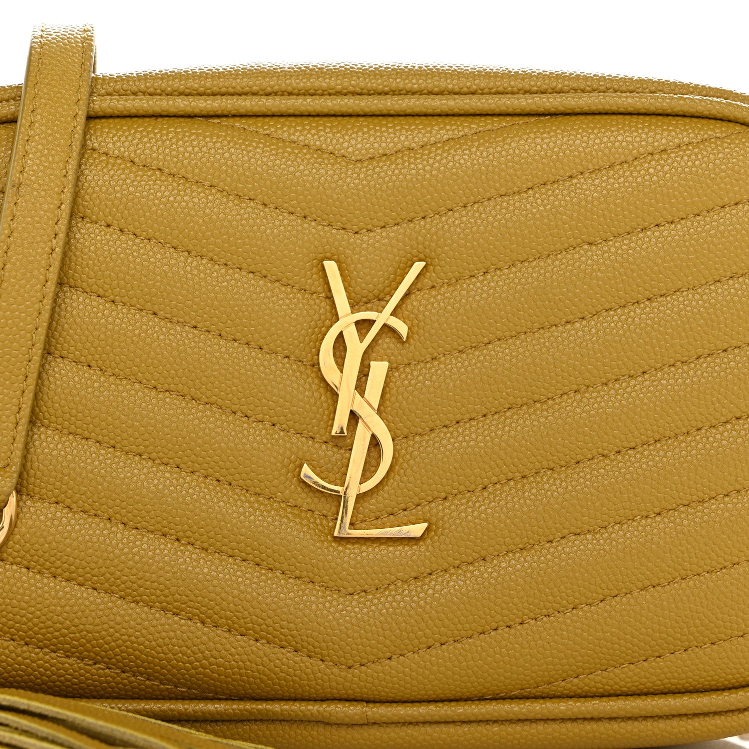 Saint Laurent Grain De Poudre Matelasse Monogram Mini Lou Camera Bag Light Chartreuse 8 of 10