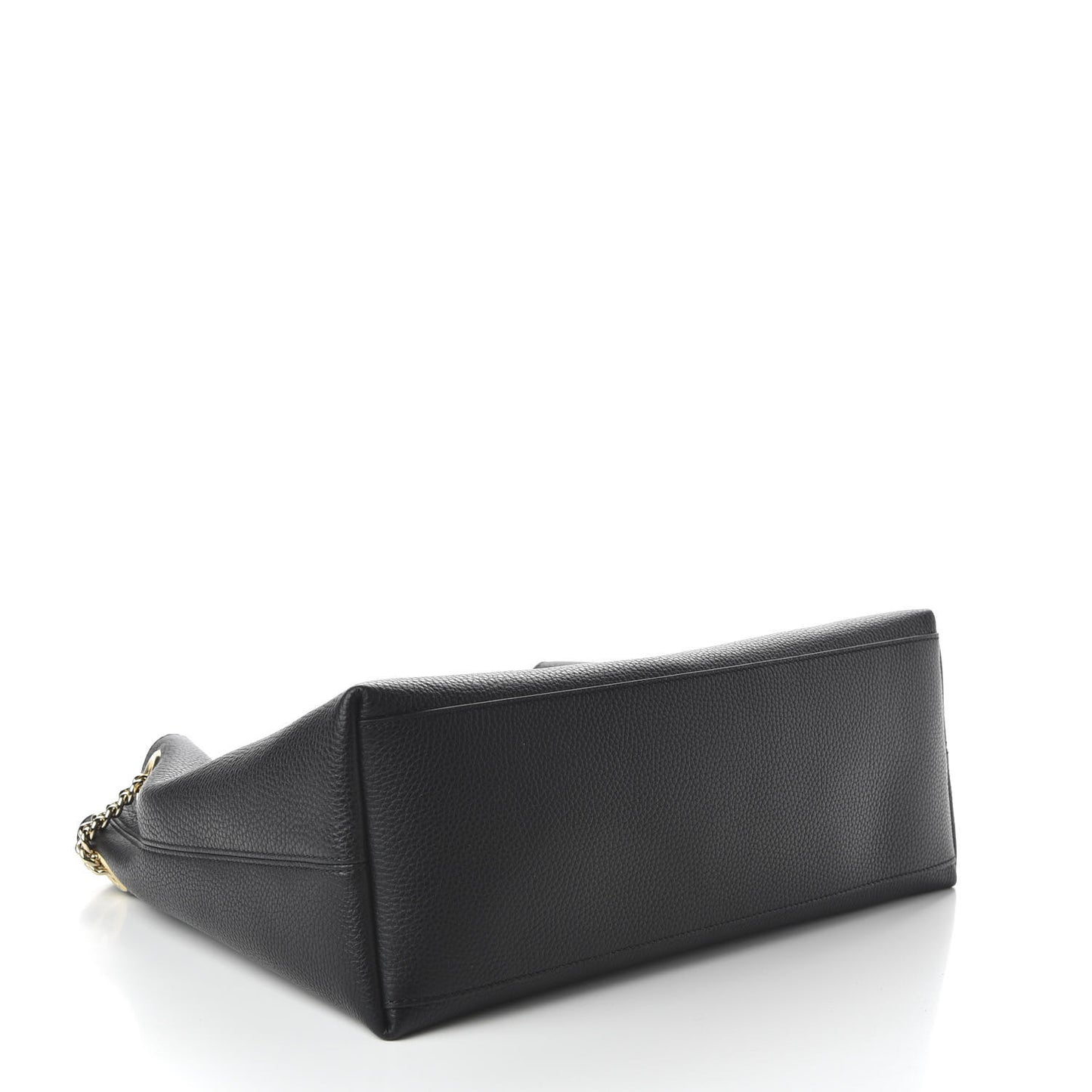 Pebbled Calfskin Medium Soho Chain Shoulder Bag Black