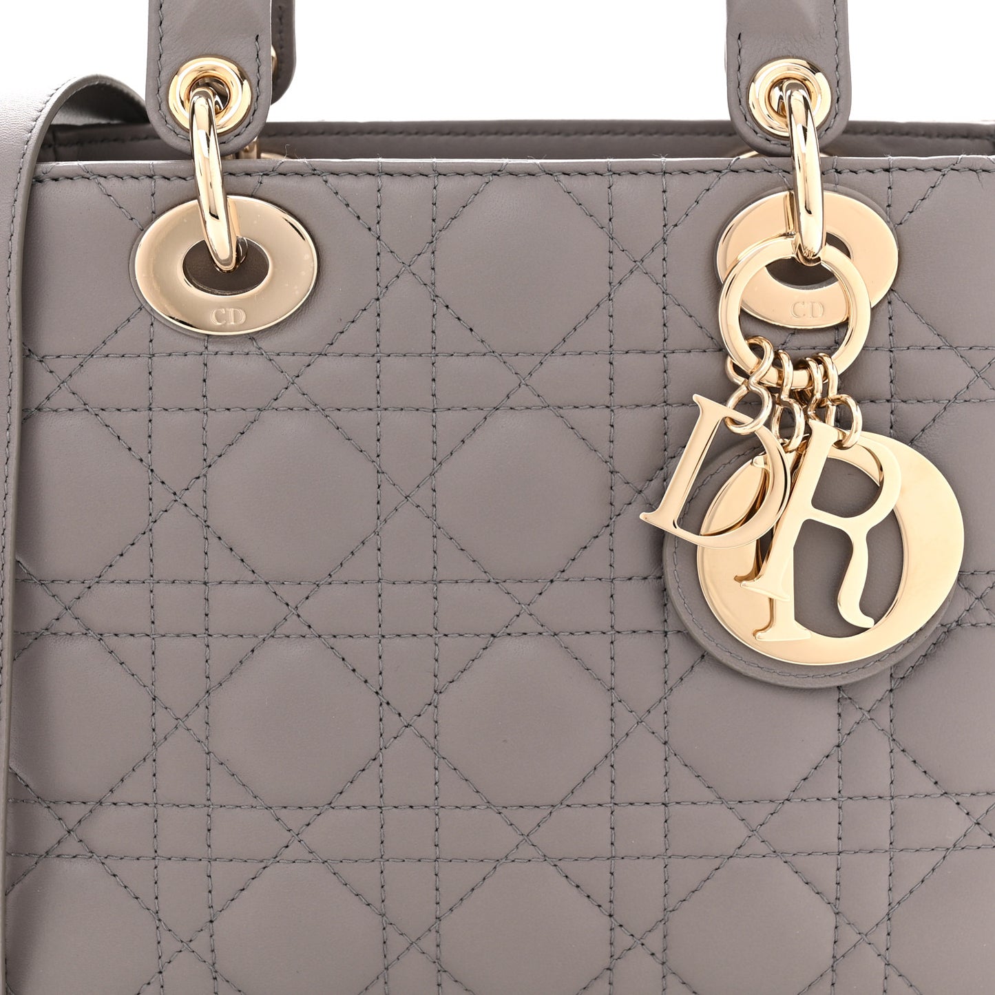 Lambskin Cannage Small My ABCDior Lady Dior Grey