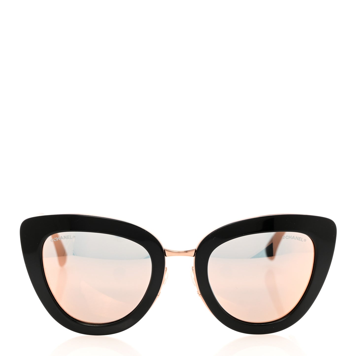 Cat Eye Quilted Sunglasses 5368 Black Pink
