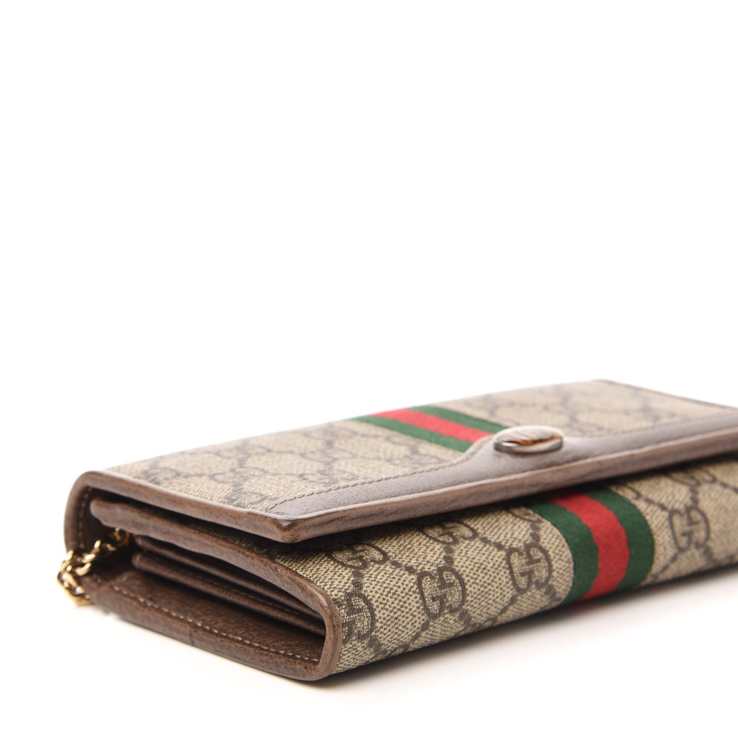 GG Supreme Monogram Web Ophidia Wallet On Chain Brown