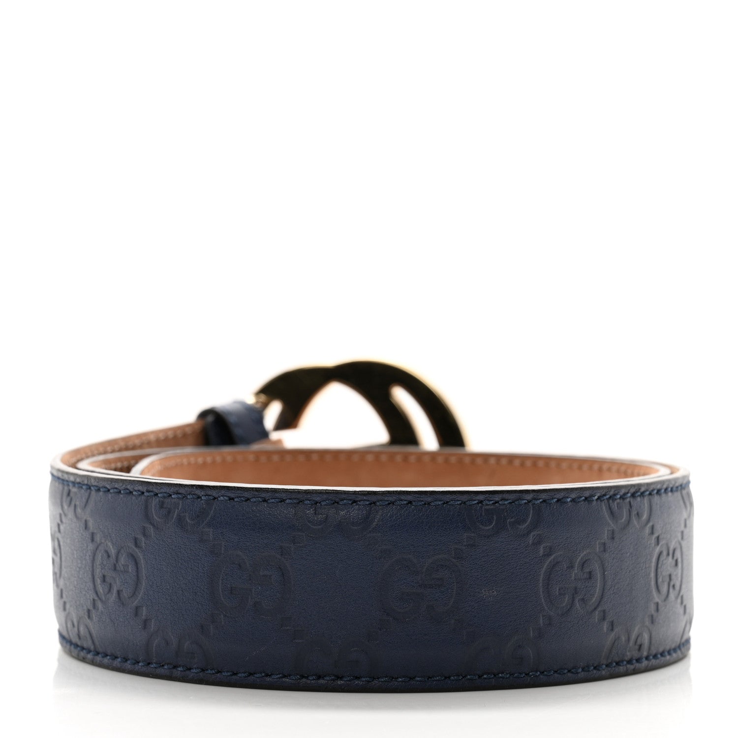 Gucci Guccissima Signature Interlocking G 40mm Belt 85 34 Navy 2 of 7
