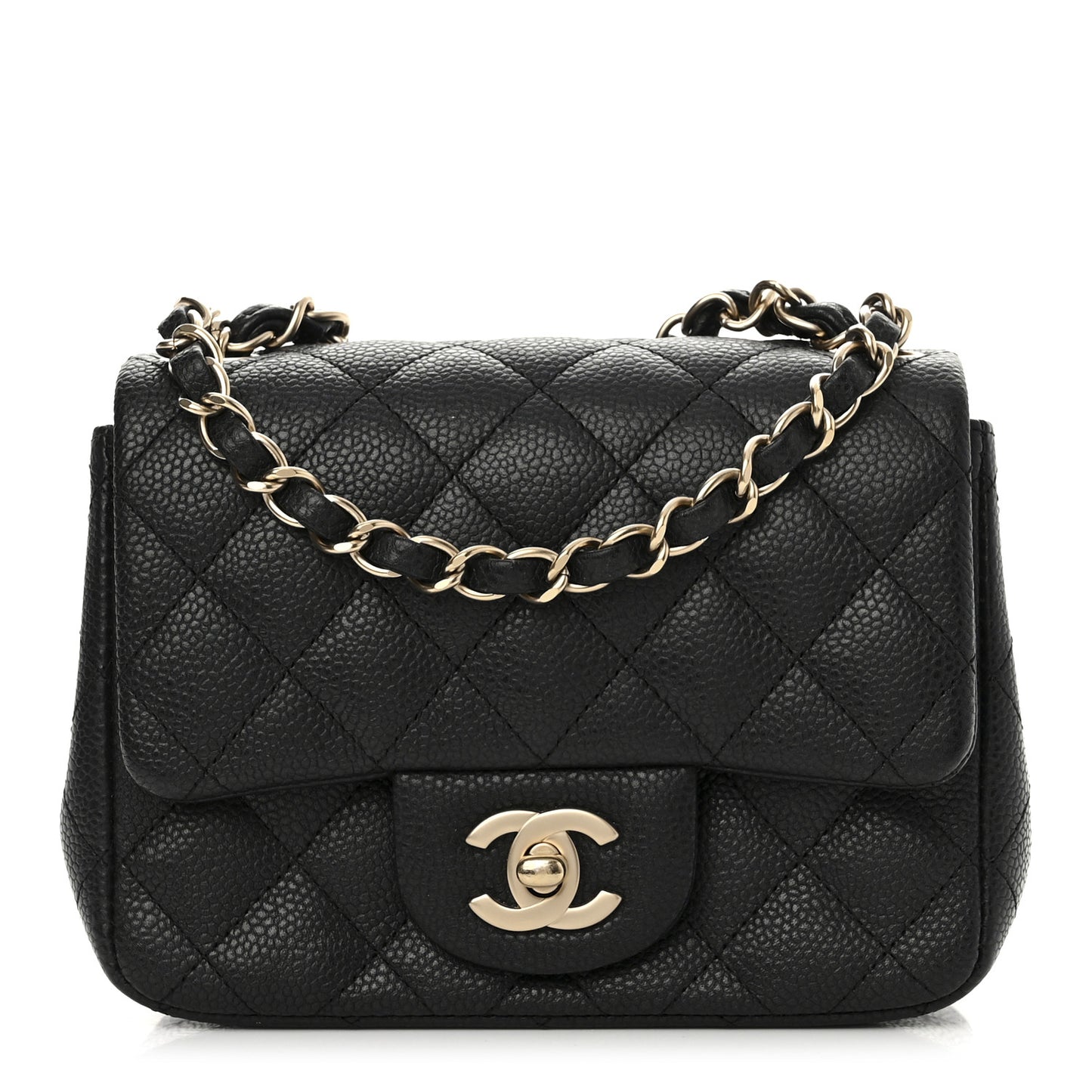 Caviar Quilted Mini Square Flap Black