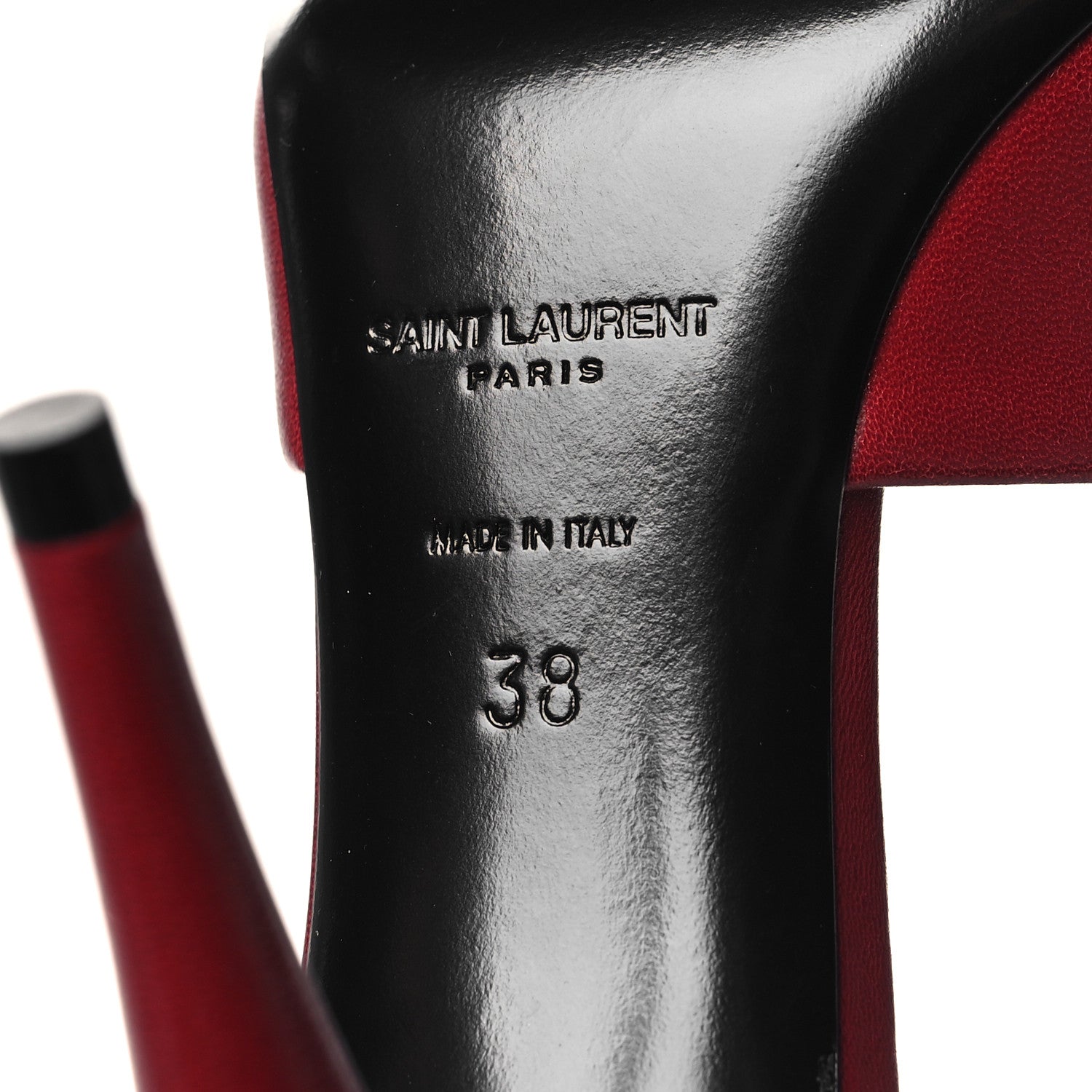 Saint Laurent Lambskin Sexy 95mm Pumps 38.5 Opyum 38 Red 7 of 8