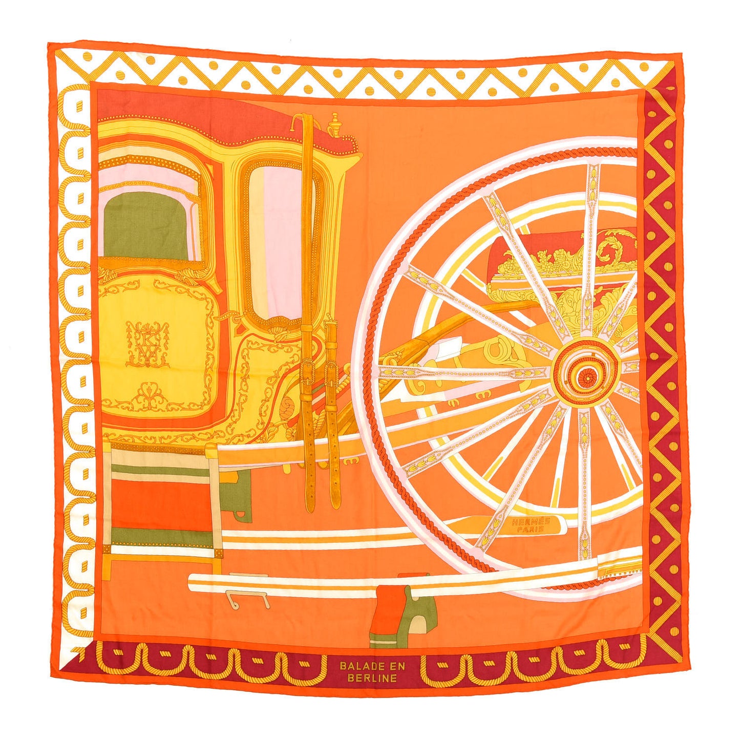 Cashmere Silk Balade En Berline Shawl 140 Orange Soleil Vert