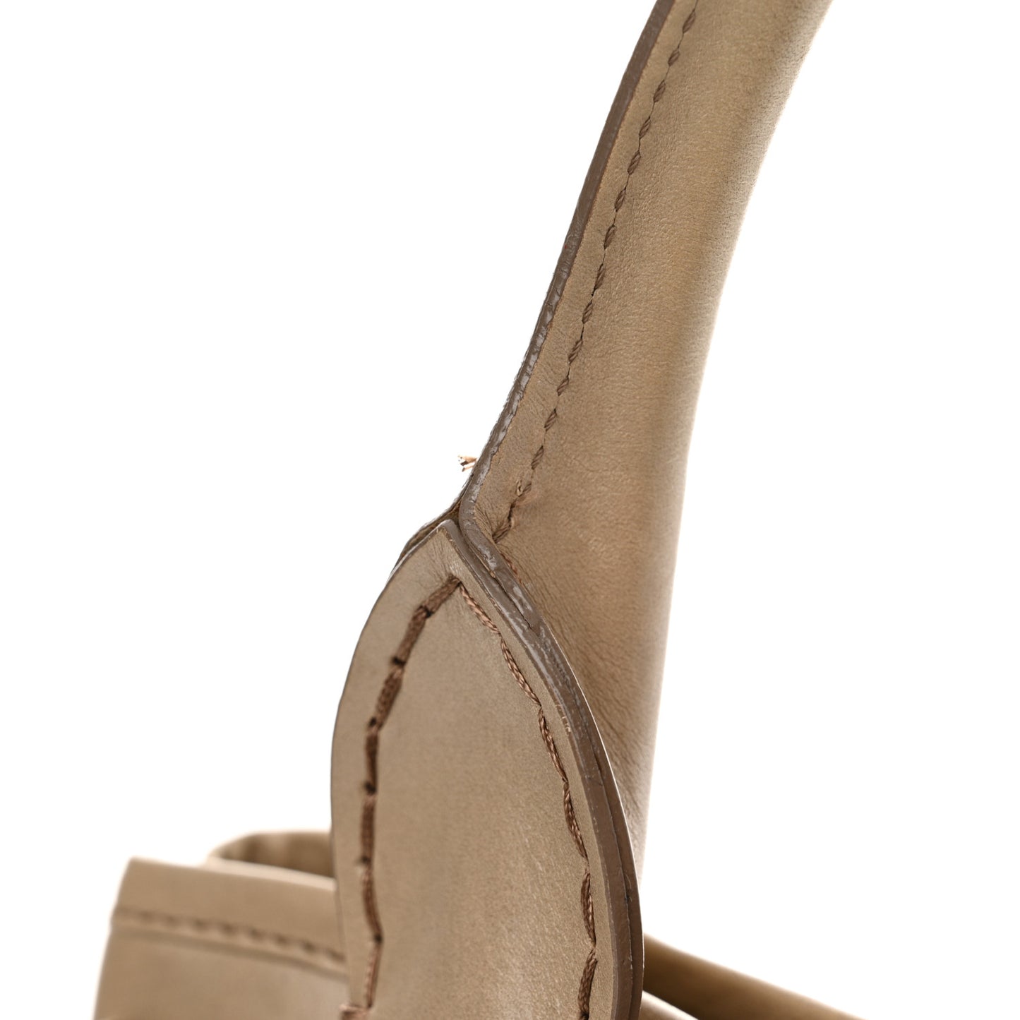 Lambskin Whipstitch Medium Tote Beige