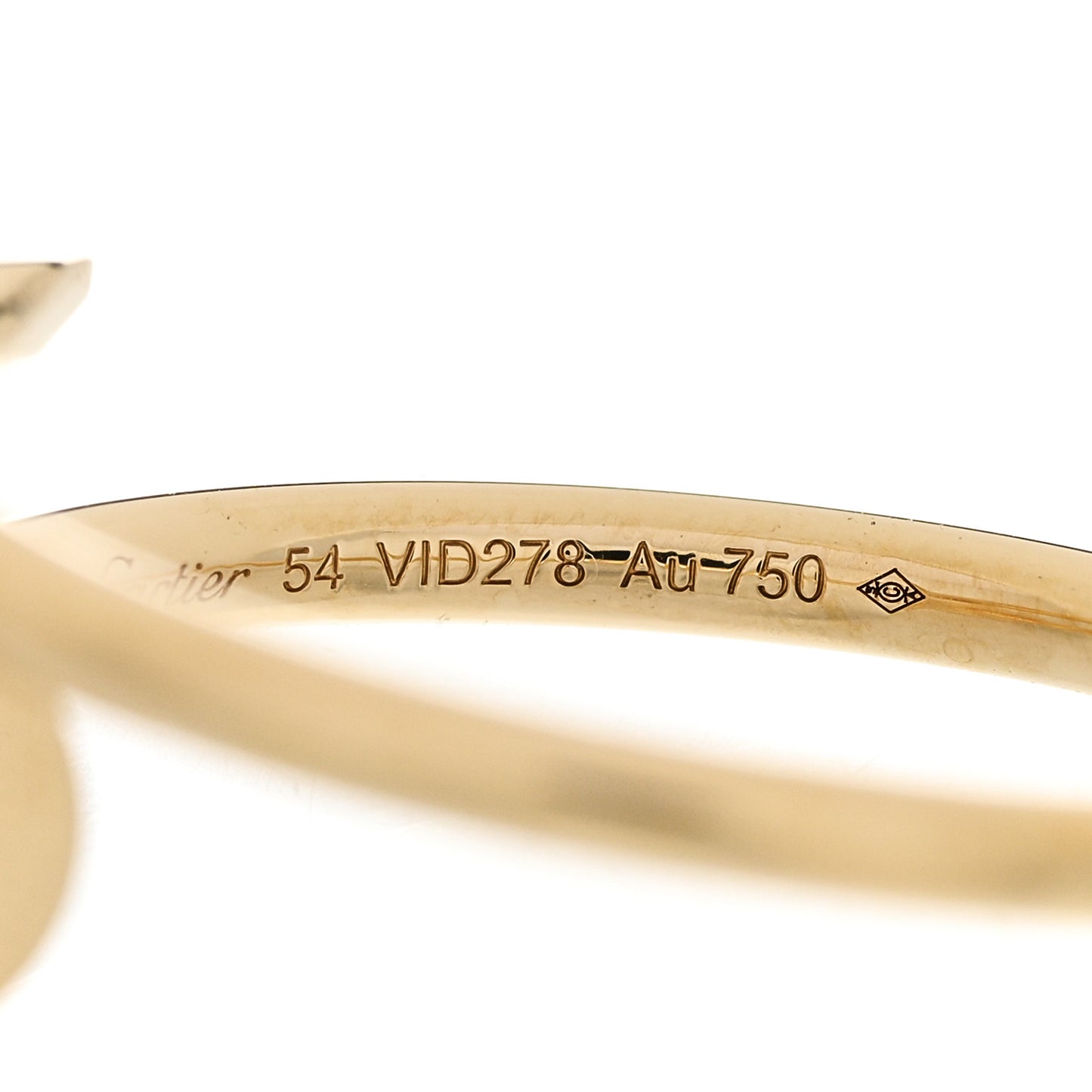 18K Yellow Gold Small Juste Un Clou Ring 54 6.75